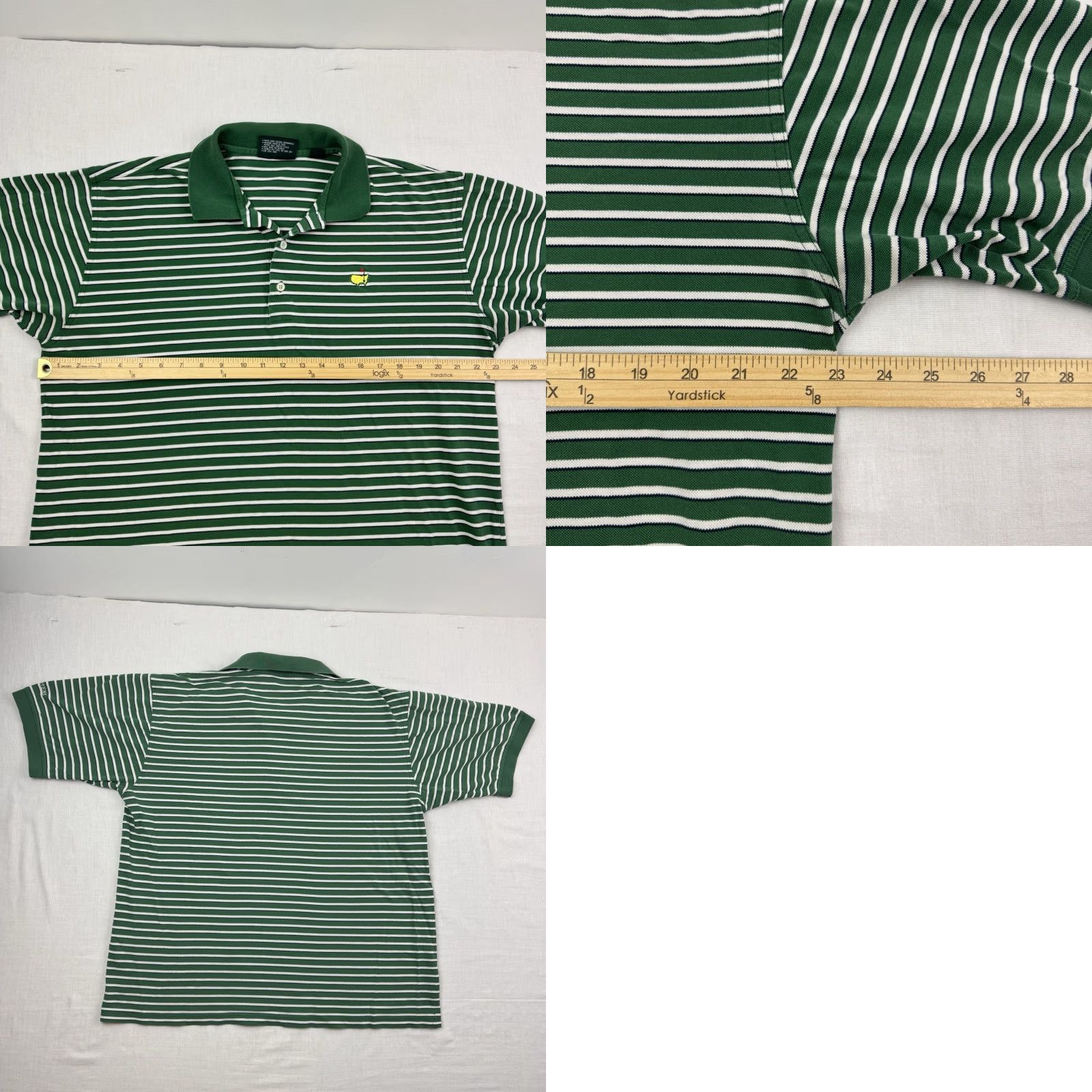 Vintage VINTAGE Masters Polo Shirt Adult Large Green Striped Golf Sports 90s Classic Polo Mens Size US L / EU 52-54 / 3 - 8 Thumbnail