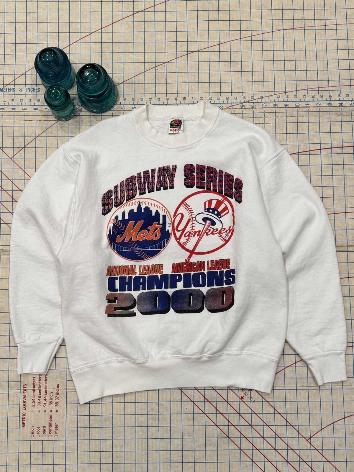 New York Yankees Vintage Subway Series Mets vs Yankees 2000 World Series Crew Size US L / EU 52-54 / 3 - 1 Thumbnail