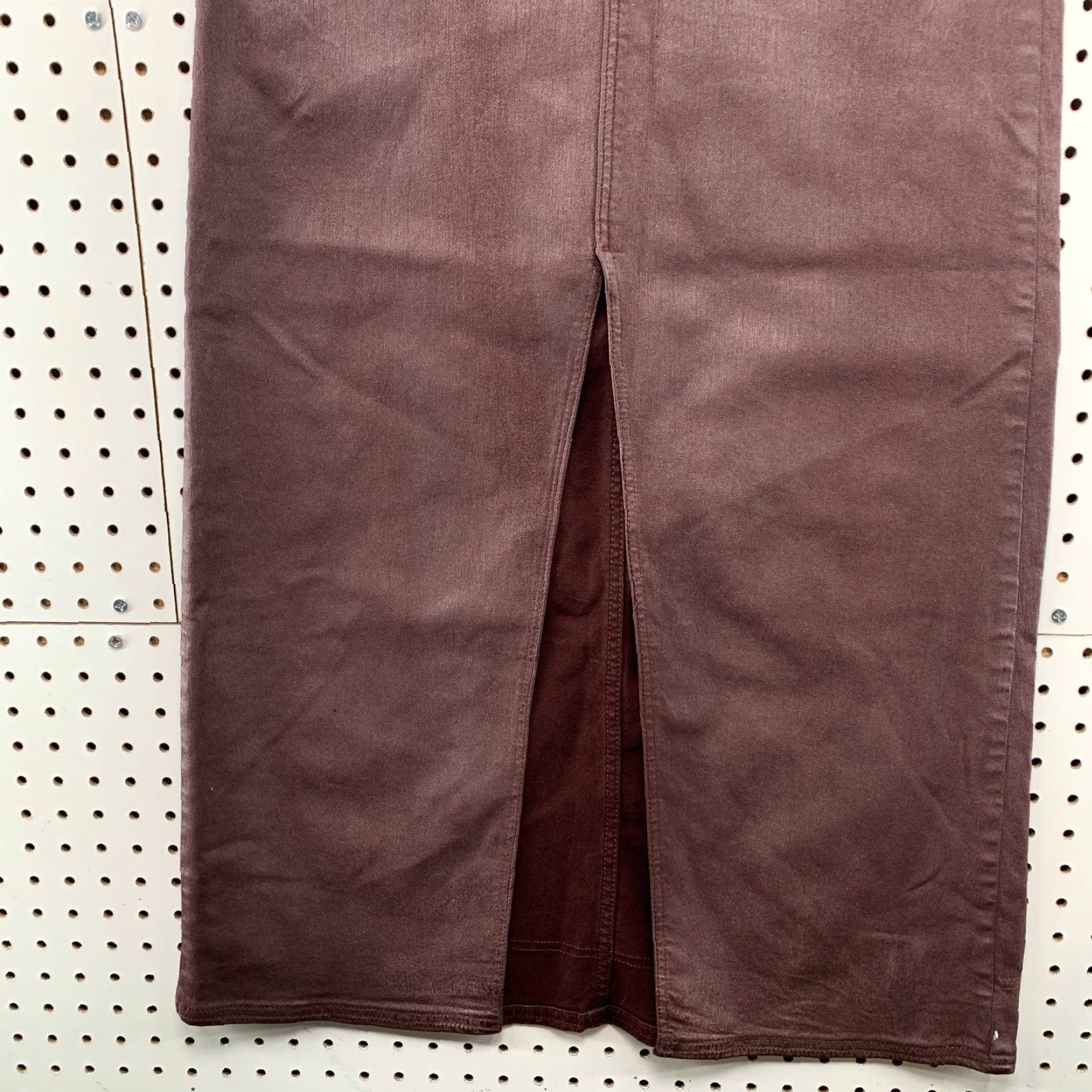 Anthropologie VINTAGE Anthropologie Pilcro Madi Denim Skirt Womens 4 Maroon Waxed Front Slit A-Line Purple 90s Womens Size 27" / US 4 / IT 40 - 3 Thumbnail
