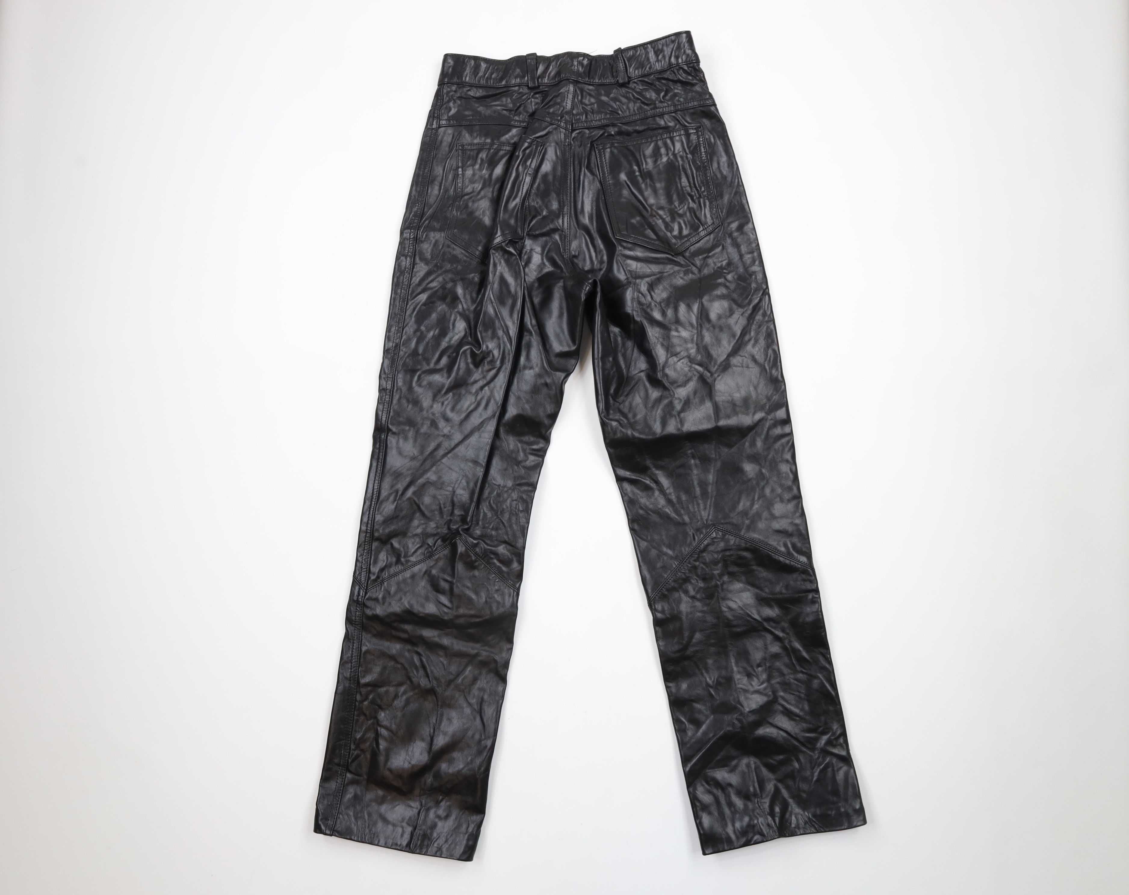 Vintage Vintage 70s 80s Streetwear Flared Leather Pants Black Size 30" / US 8 / IT 44 - 7 Thumbnail