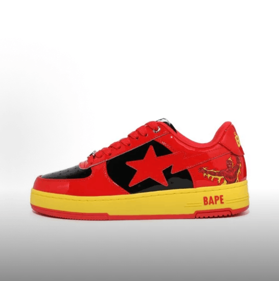 Bape × Marvel Comics BAPE × Fantastic Four Patent Leather Low-Top Casual Sneakers Size US 10 / EU 43 - 8 Thumbnail