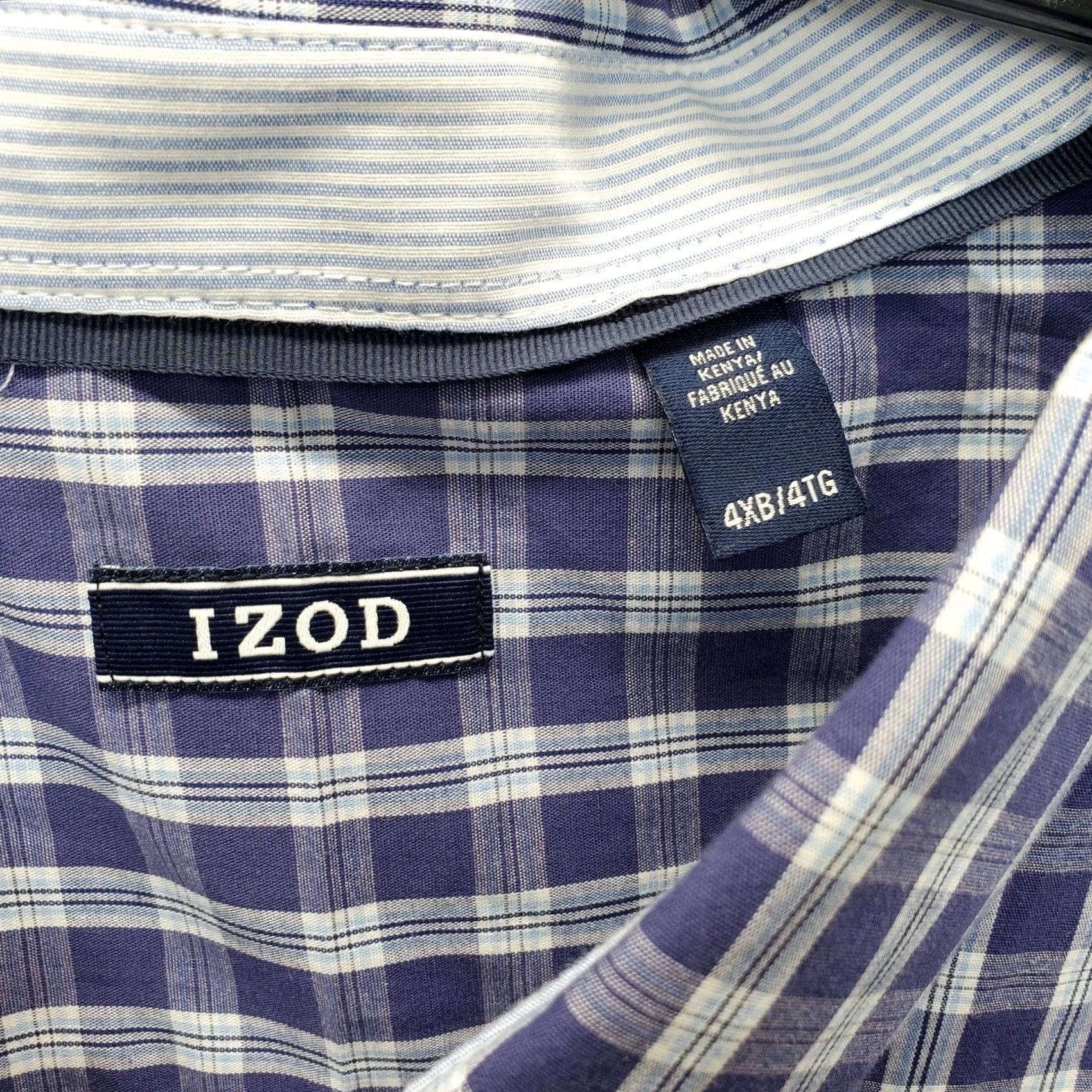 Izod IZOD Mens 4XB Multi Plaid Performance All-Over Stretch Comfort Button Down Shirt Mens Size 4XB Big & Tall Plaid Cotton Casual Outdoor Womens? Size US XXL / EU 58 / 5 - 5 Thumbnail