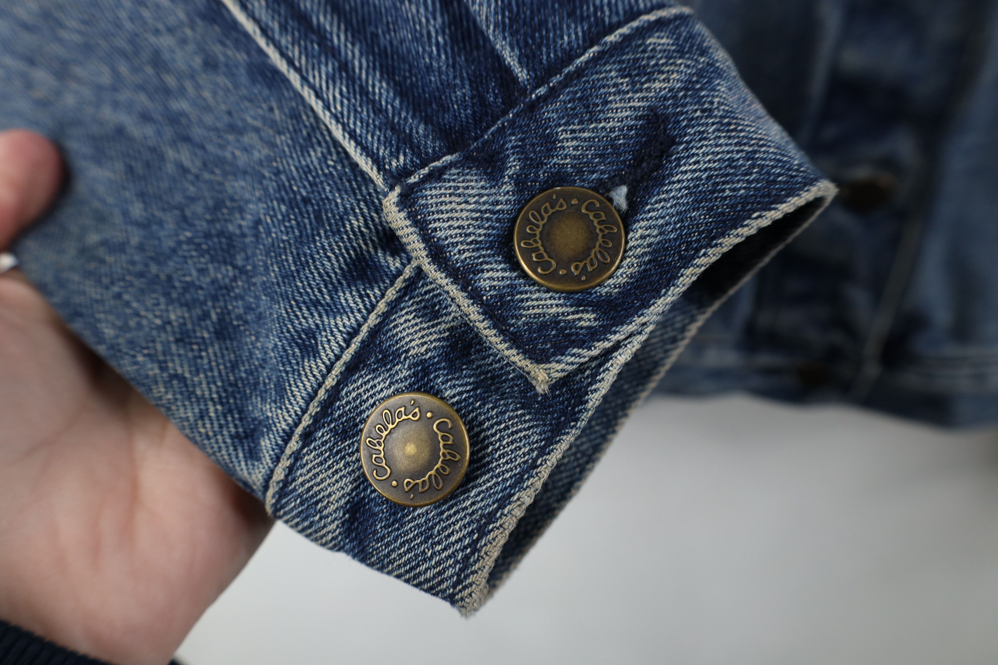 Cabelas Vintage 90s Cabelas Denim Jean Trucker Jacket Blue Cotton Size L / US 10 / IT 46 - 8 Thumbnail