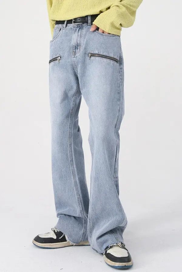Japanese Brand Minami x Juri Washed distressed men's zipper flared jeans Size US 32 / EU 48 - 4 Thumbnail