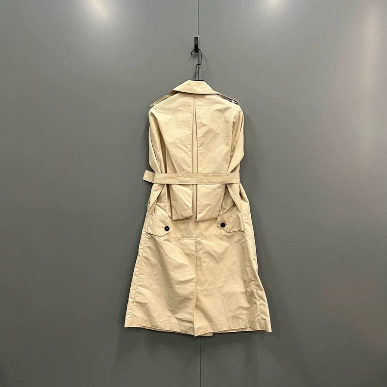 Prada Prada Khaki double-breasted sleeveless windbreaker jacket 2 Size US XXS / EU 40 - 2 Thumbnail