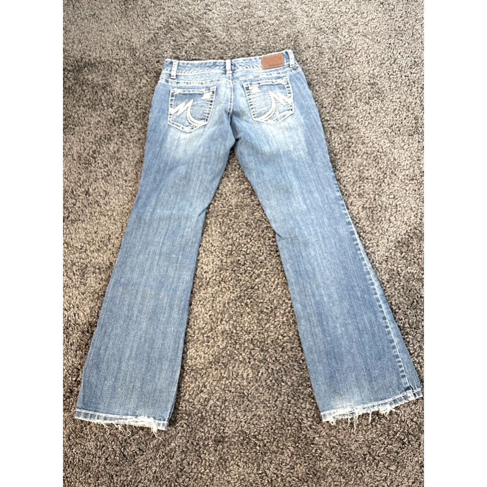 Vintage Maurices Jeans Bootcut 30x30 Womens Light Wash Low Rise Y2K Rhinestone Blue Vintage? Size 30" / US 8 / IT 44 - 7 Thumbnail