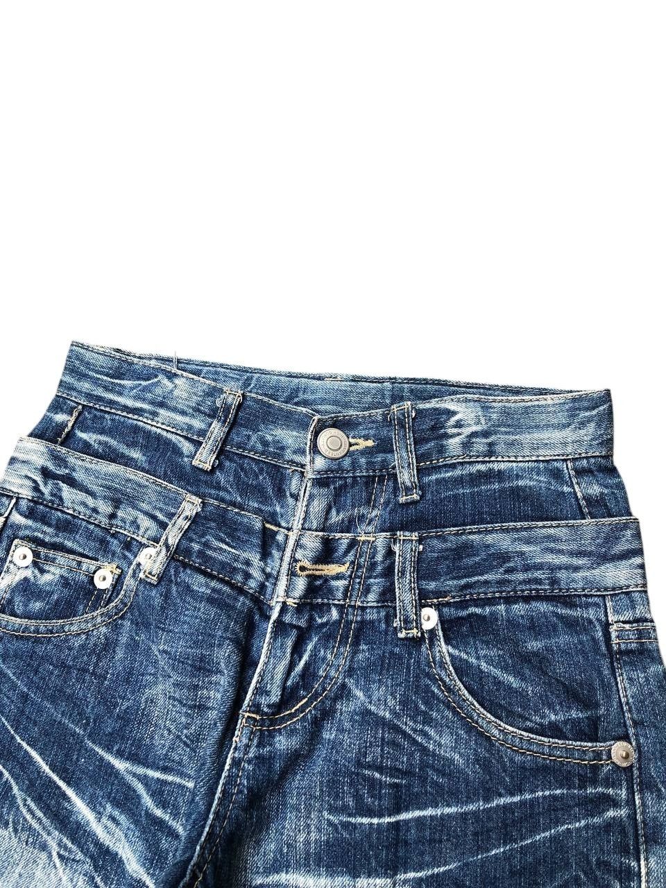 Japanese Brand Y2k Back&Forth Double Waist Wing Short Jeans Size US 28 / EU 44 - 2 Thumbnail