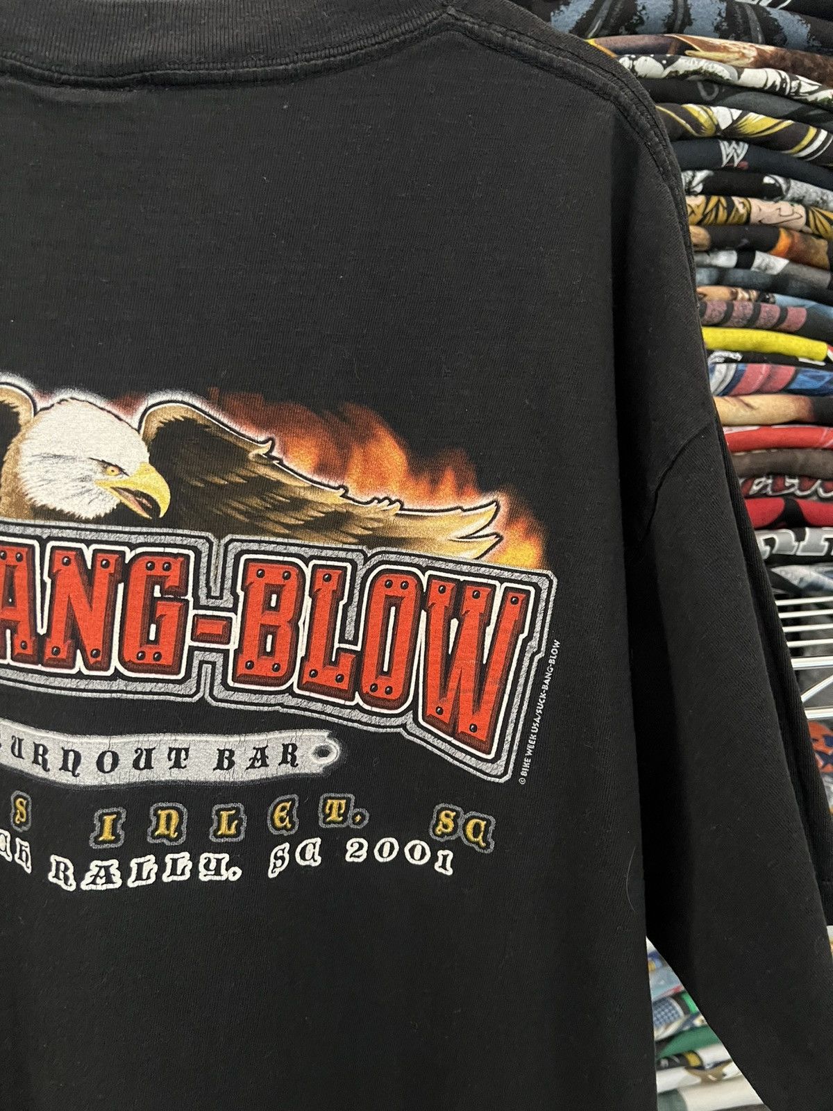 Harley Davidson 2001 Suck Bang Blow Bike Week Biker Burnout Bar Tee Lightnin Size US XL / EU 56 / 4 - 7 Thumbnail