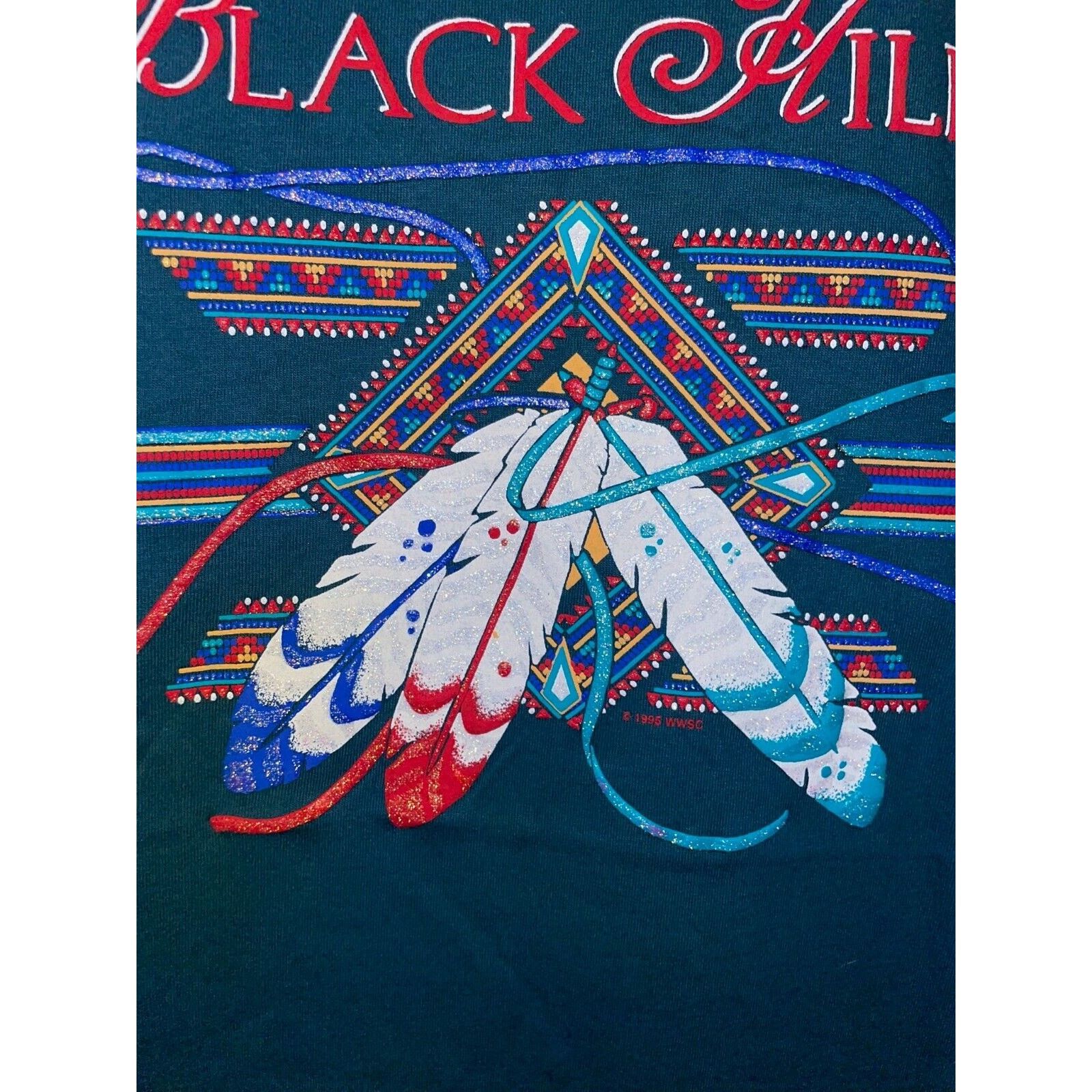 Jerzees 90s Vintage Black Hills Feather Native American Shirt VTG L Size US L / EU 52-54 / 3 - 5 Thumbnail