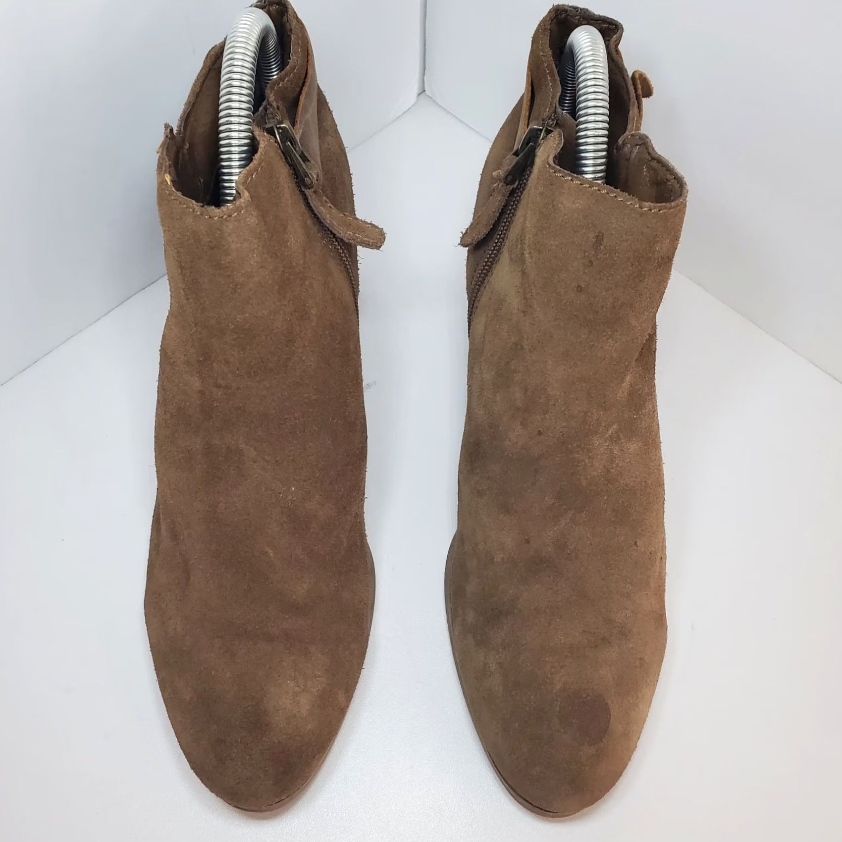 Guess VINTAGE GUESS 90s Y2K Brown Suede Leather Bootie Womens Sz 8.5 Chic City Boho Western Block Heel Buckle Zip Casual Size US 9 / IT 39 - 3 Thumbnail