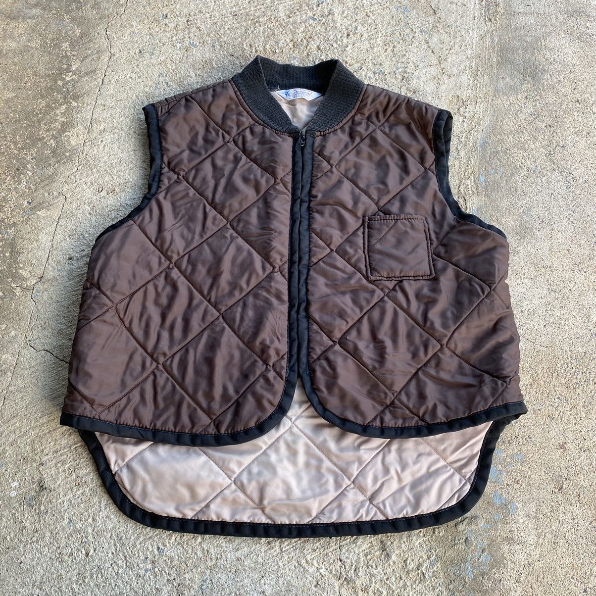 Vintage Vintage Brown Quilted Puffer Vest Size US L / EU 52-54 / 3 - 2 Thumbnail