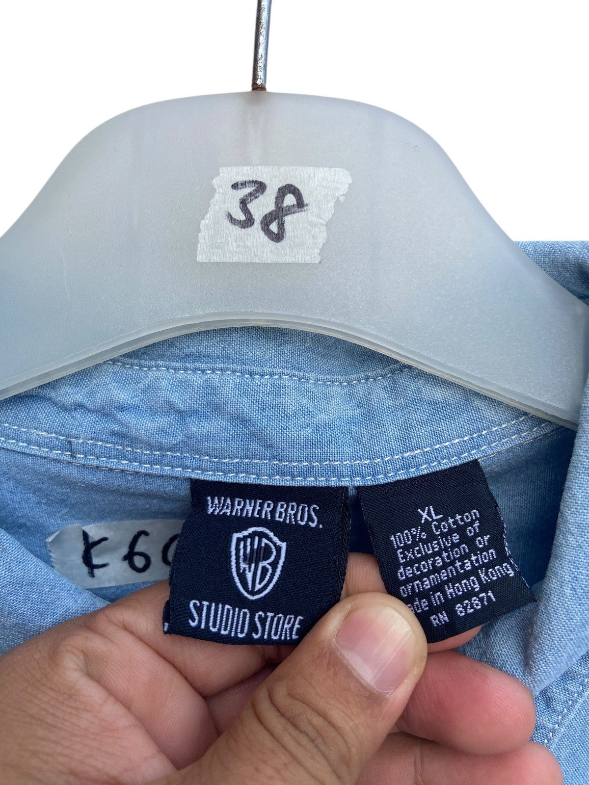 Warner Bros Vintage Warner Bros Chambray Shirt Size US XL / EU 56 / 4 - 4 Thumbnail