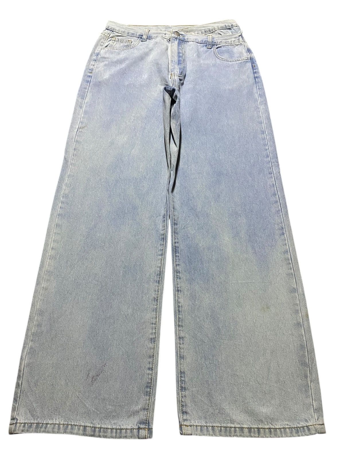 Japanese Brand Dazy Wide Leg Light Wash Jeans Minimalist Korean Style Size US 30 / EU 46 - 1 Thumbnail