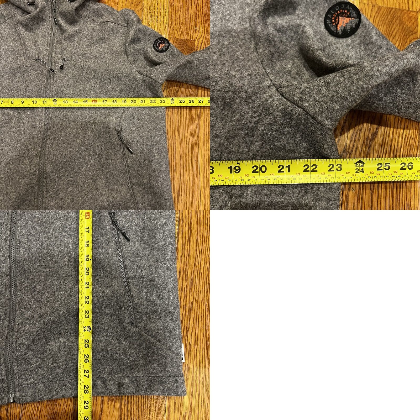 Vintage Maloja Mens Wool Hooded Full Zip Jacket XL Gray Windbreaker Mens Size US XL / EU 56 / 4 - 10 Thumbnail