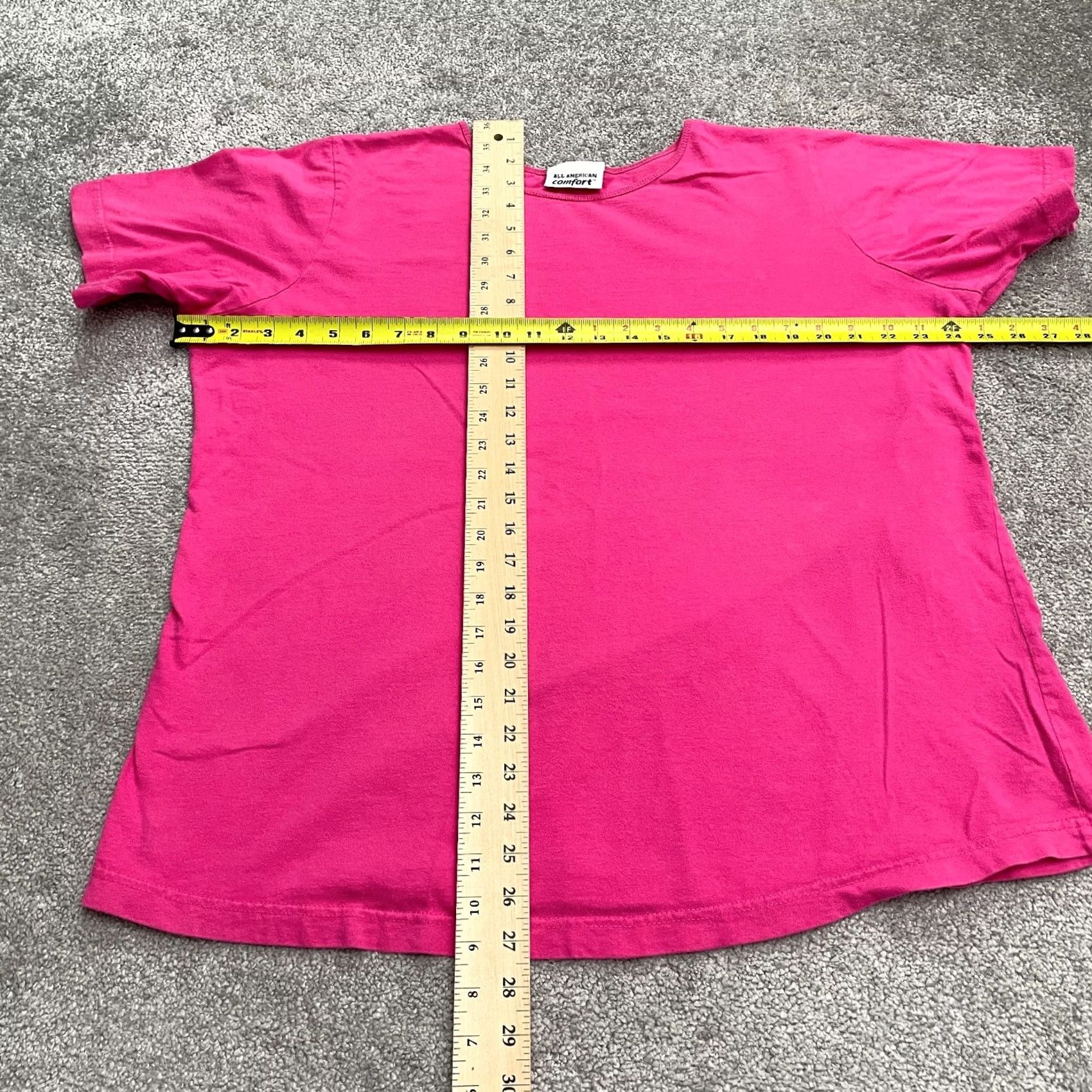 Essentials All American Comfort T-Shirt Womens 2X Pink Cotton Crew Neck Basic Tee Size XXL / US 16-18 / IT 52-54 - 6 Thumbnail