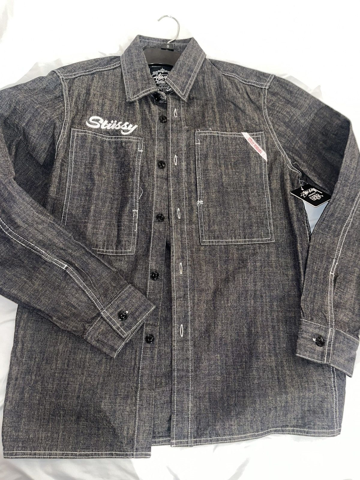 Stussy × Vintage VINTAGE STUSSY WORKGEAR BUTTON-UP Size US M / EU 48-50 / 2 - 2 Thumbnail