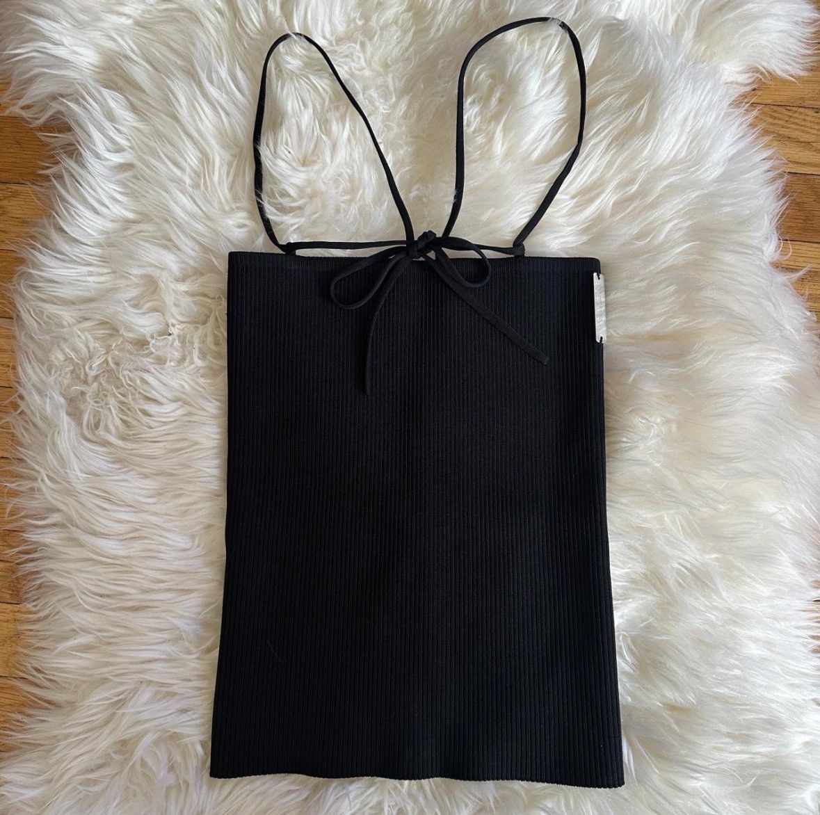 Peter Do peter do black tie strap ribbed reversible tank top large Size L / US 10 / IT 46 - 1 Thumbnail