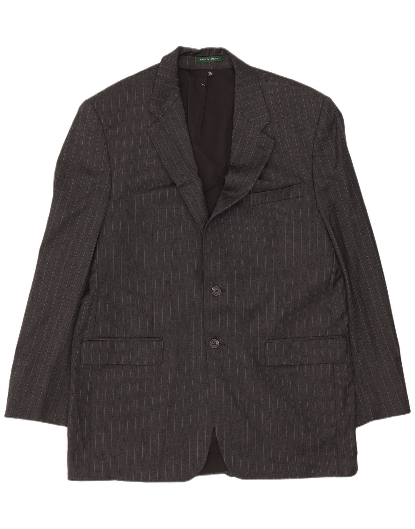 Ralph Lauren Mens 2 Button Blazer Jacket UK 42 XL Grey Pinstripe Wool Size US XXL / EU 58 / 5 - 1 Thumbnail