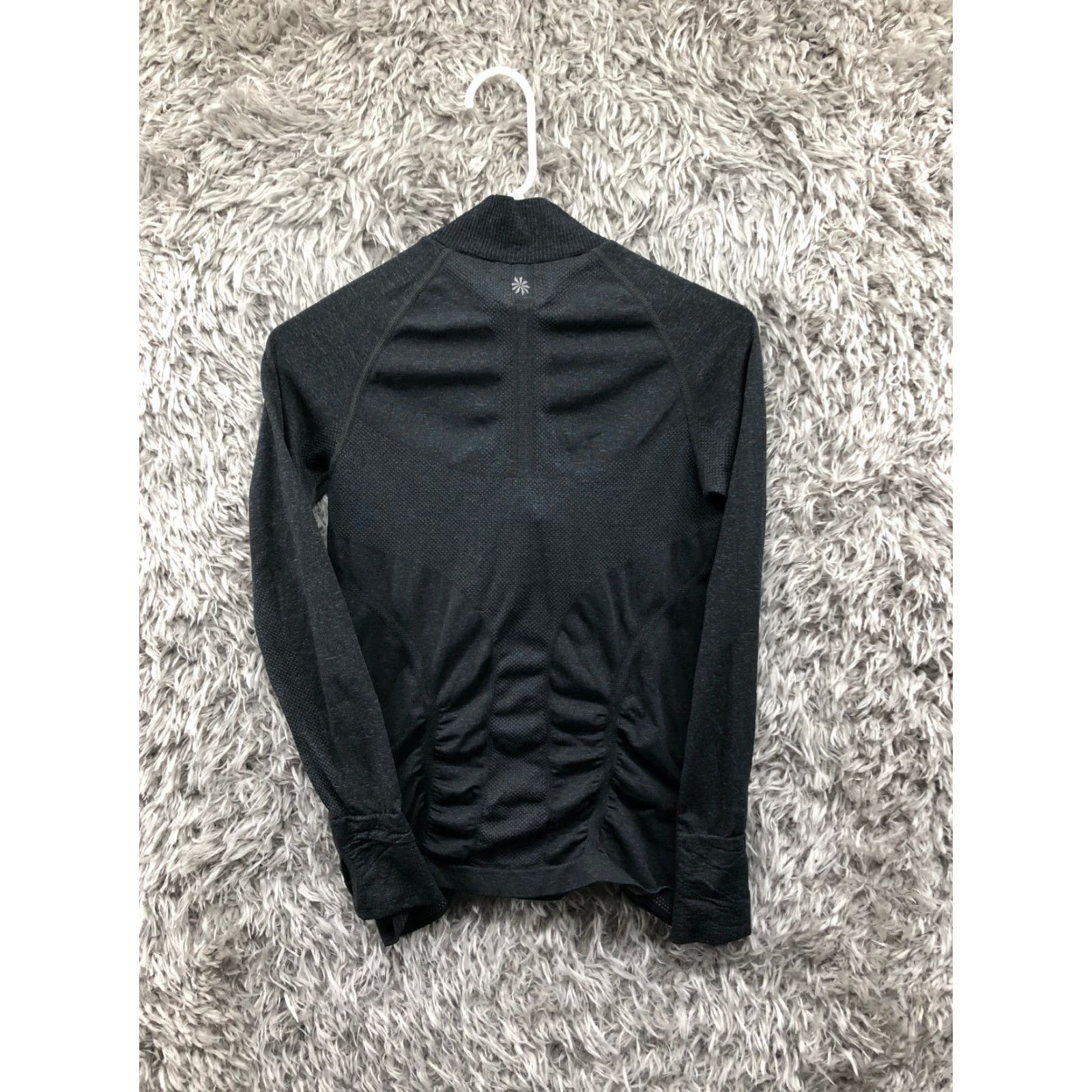 Athleta Athleta 1/4 Zip Mock Neck Scrunched Side Black Pullover Women's Size Small S Size S / US 4 / IT 40 - 7 Thumbnail