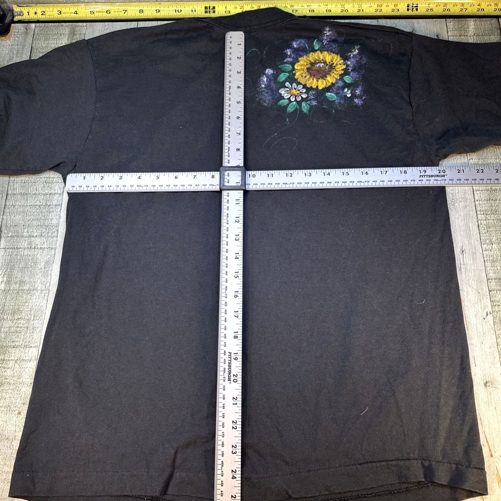 Fruit Of The Loom VINTAGE Sunflowers T Shirt Womens L Blacks Floral Nature Embroidered USA Fruit of the Loom Short Sleeve Crew Neck Cotton Size L / US 10 / IT 46 - 6 Thumbnail