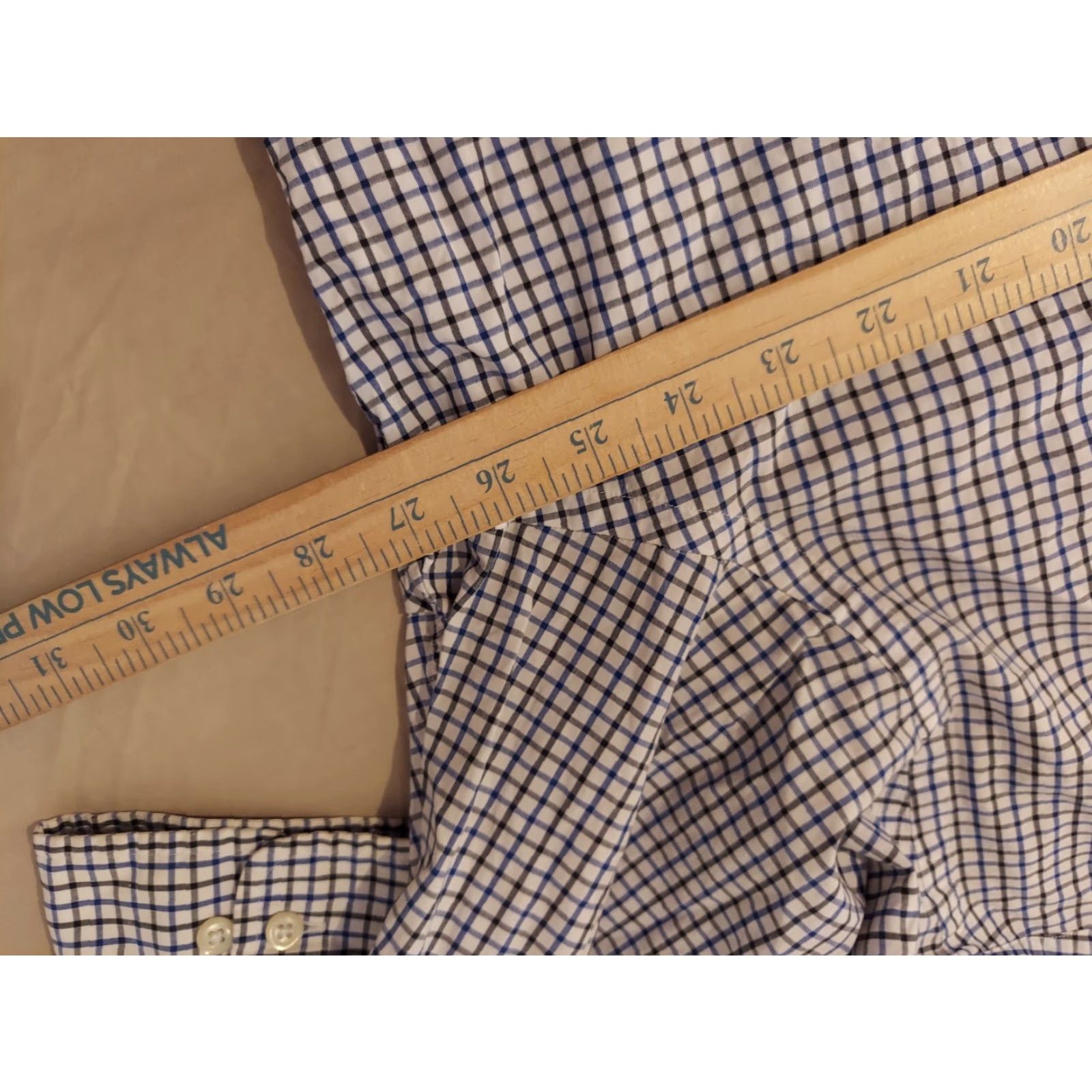 Polo Ralph Lauren Polo Ralph Lauren Dress Shirt Mens 17 1/2 XL White Blue Button Cotton Size 48R - 4 Thumbnail