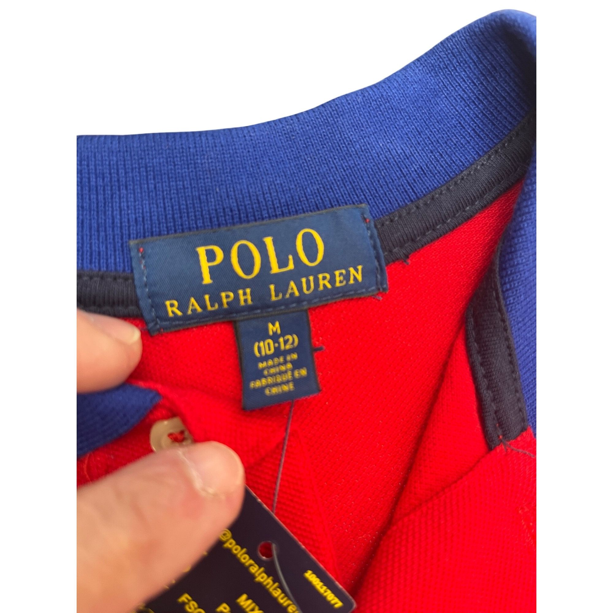 Polo Ralph Lauren Polo Ralph Lauren mens red blue polo shirt sz M SKU 10-038 Size US M / EU 48-50 / 2 - 8 Thumbnail