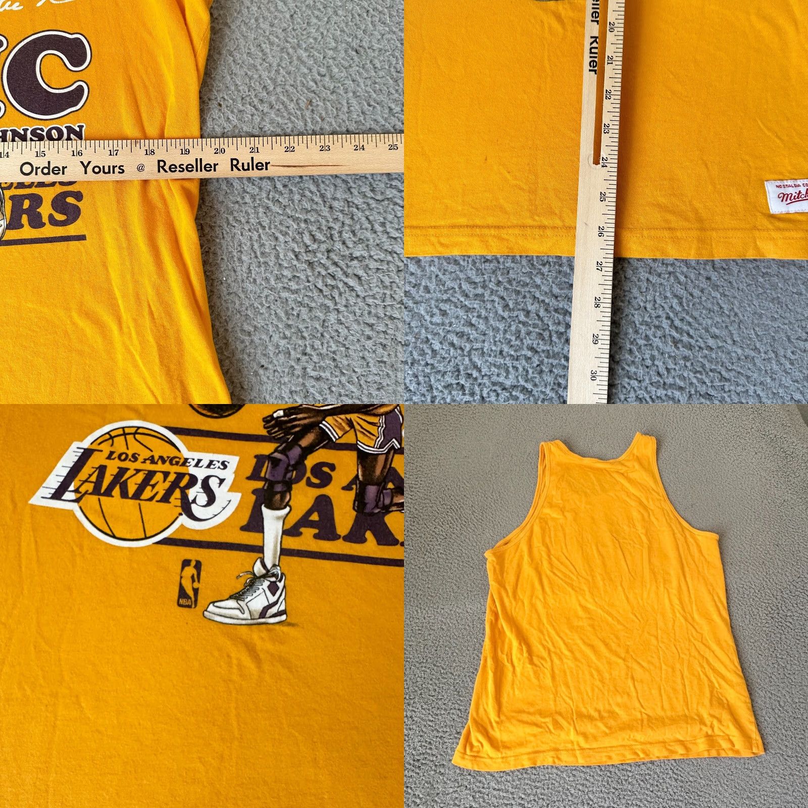 Mitchell & Ness Mitchell & Ness Magic Johnson Tank Top Adult Medium Gold Shirt Mens 90s USA Crew Neck Sleeveless Cotton Polyester Logo Athletic Short Sleeve T-Shirt Size US M / EU 48-50 / 2 - 8 Thumbnail