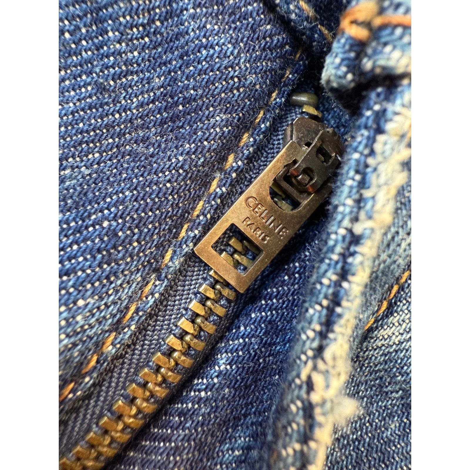 Celine Celine SAMPLE Doublon Logo Chain Dark Union Wash Jeans Size 26" / US 2 / IT 38 - 3 Thumbnail
