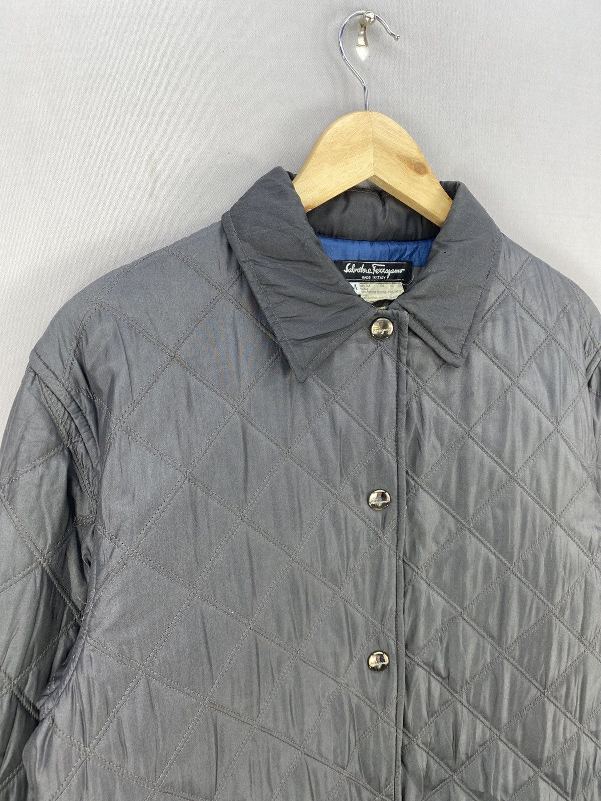 Salvatore Ferragamo Salvatore Ferragamo Quilted Nylon Snap Button Jacket Size US S / EU 44-46 / 1 - 2 Thumbnail