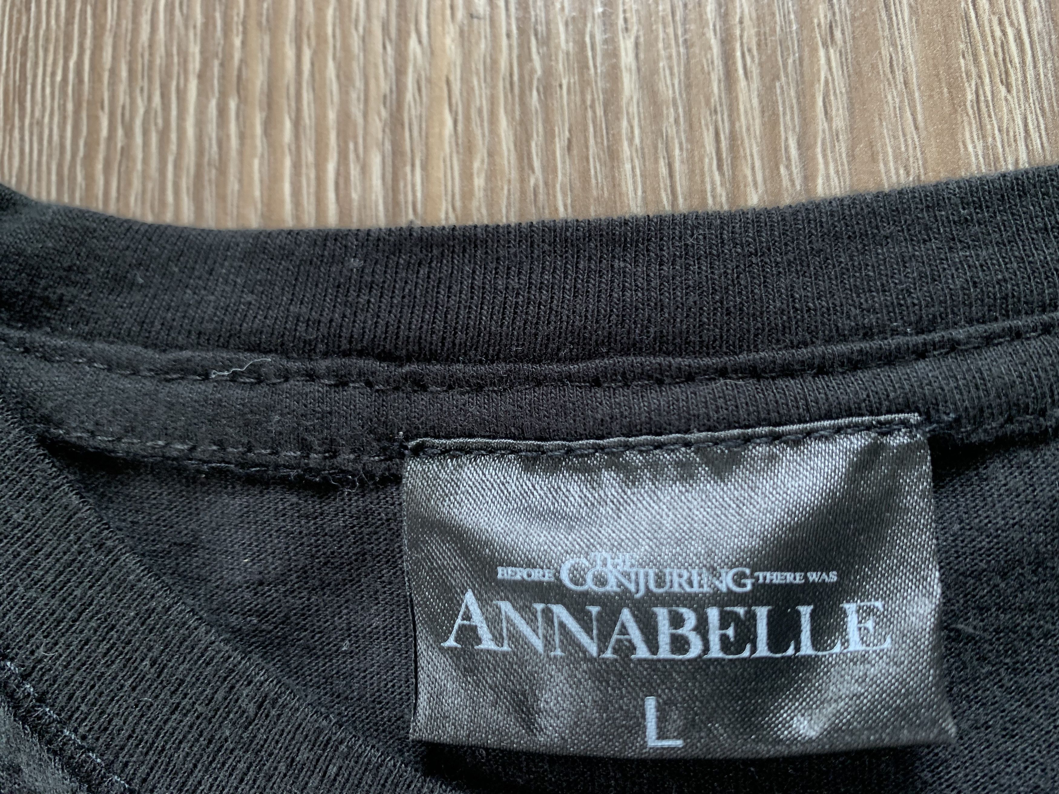 Expert Horror Black Spiral Annabelle Horror Movie Cotton T-Shirt Size US L / EU 52-54 / 3 - 7 Thumbnail