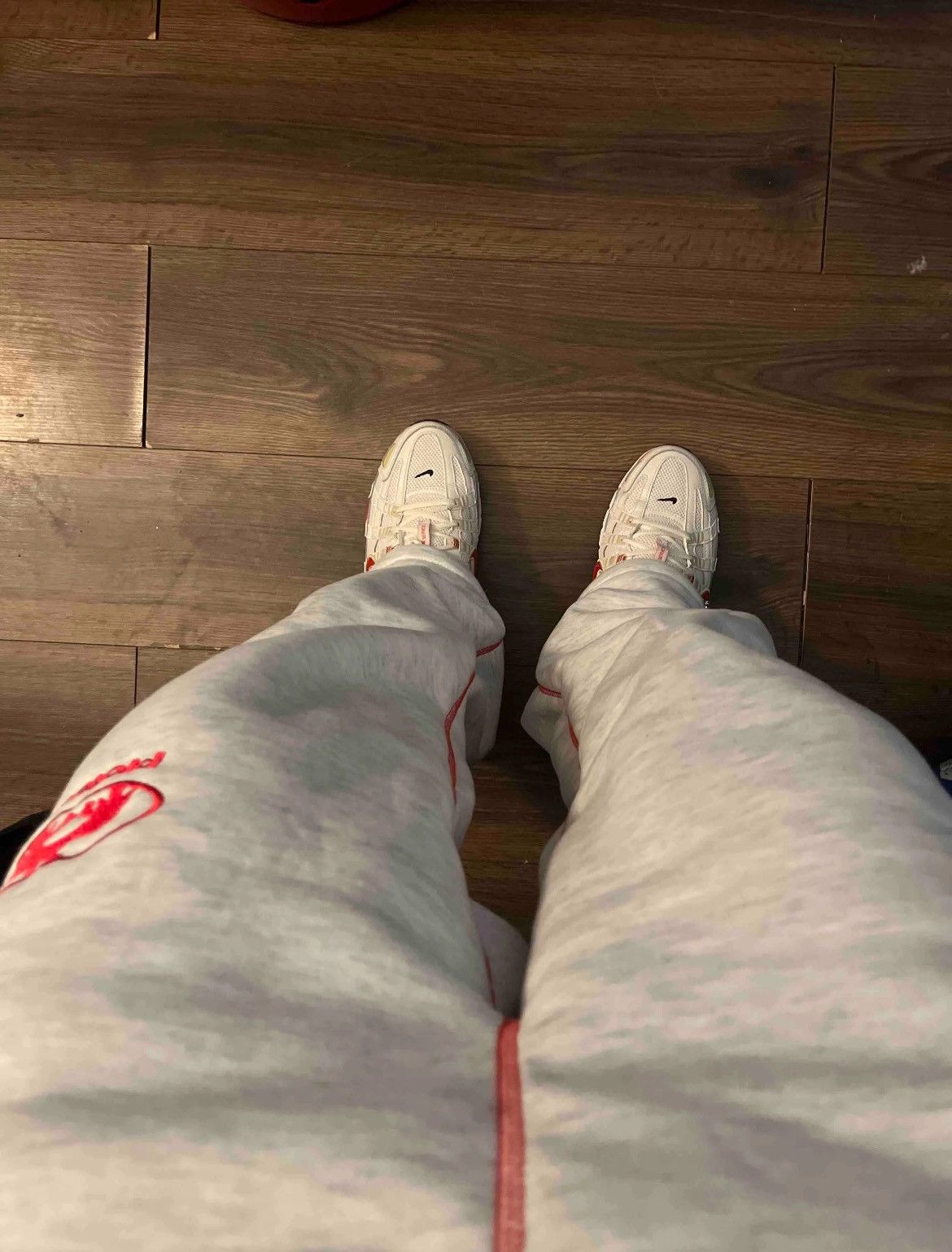 Protect White and Red sweatpants