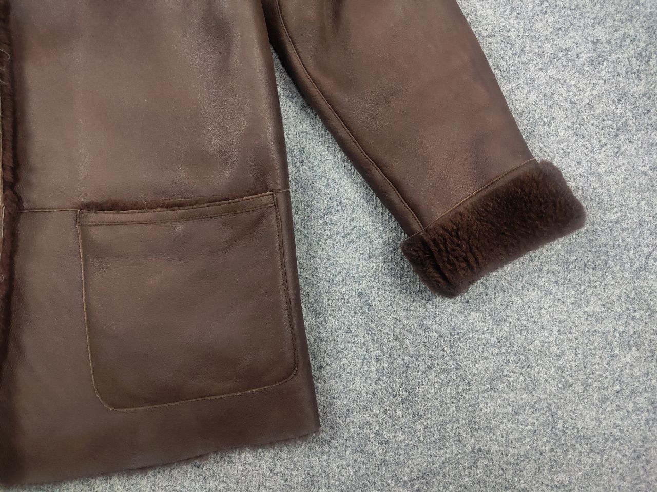Gallotti Gallotti Bacis Brown Leather Shearling Fur-Lined Coat Jacket Size US M / EU 48-50 / 2 - 4 Thumbnail