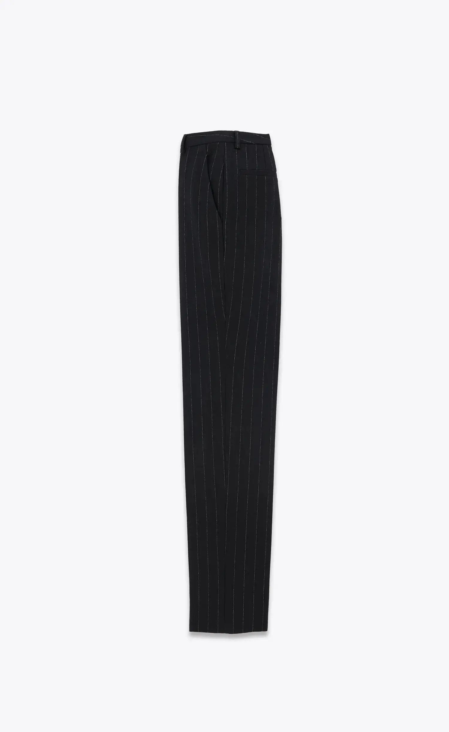 Saint Laurent Paris o1s1wg110925 774421 High-Waisted Pant in Pinstripe Wool Felt Size US 34 / EU 50 - 3 Thumbnail