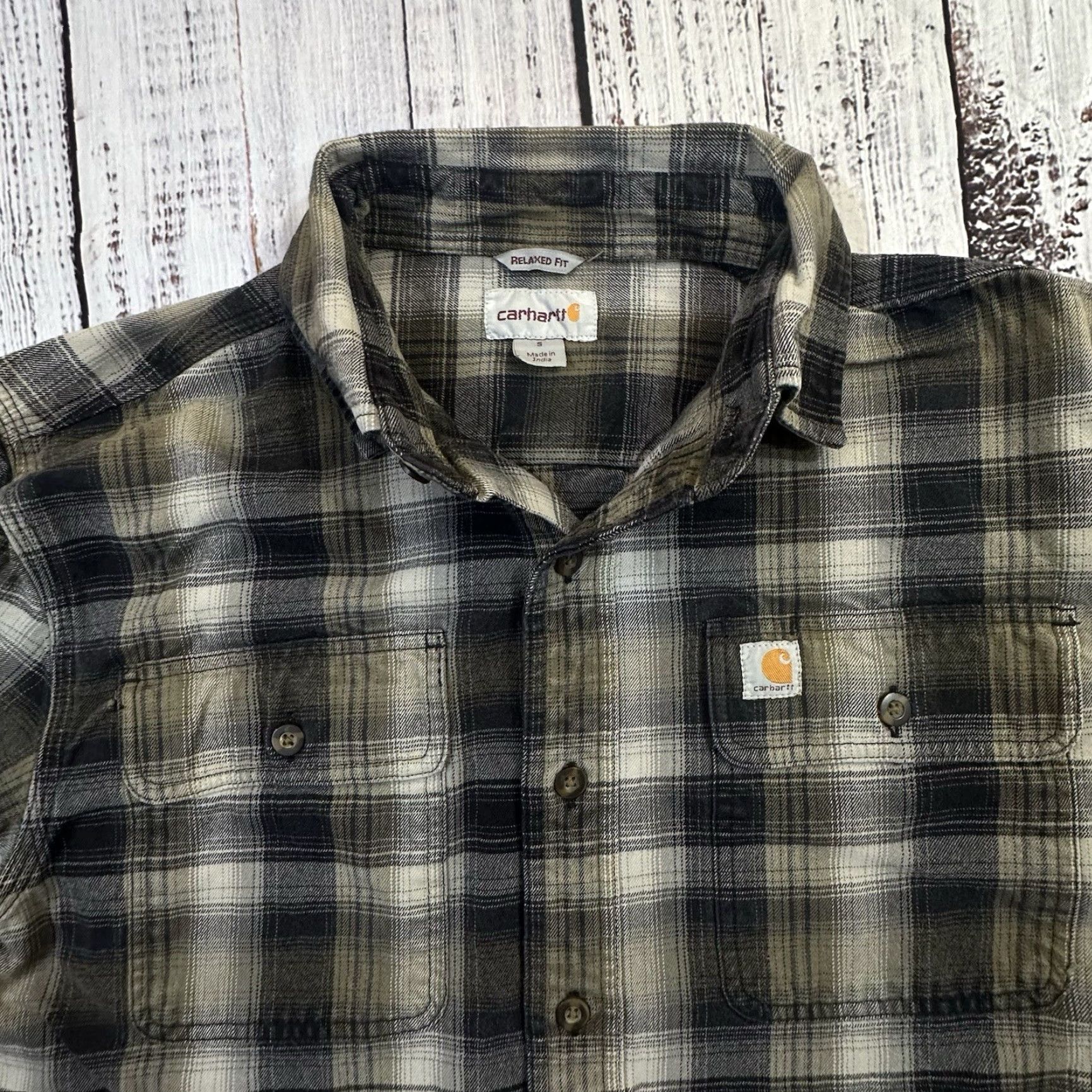 Carhartt Carhartt Shirt Plaid Long Sleeve Flannel Pockets Logo Relaxed Fit Men’s Small Multicolor Cotton Button-Up Workwear Casual Adults Men’s Small Shirt Size US S / EU 44-46 / 1 - 7 Thumbnail