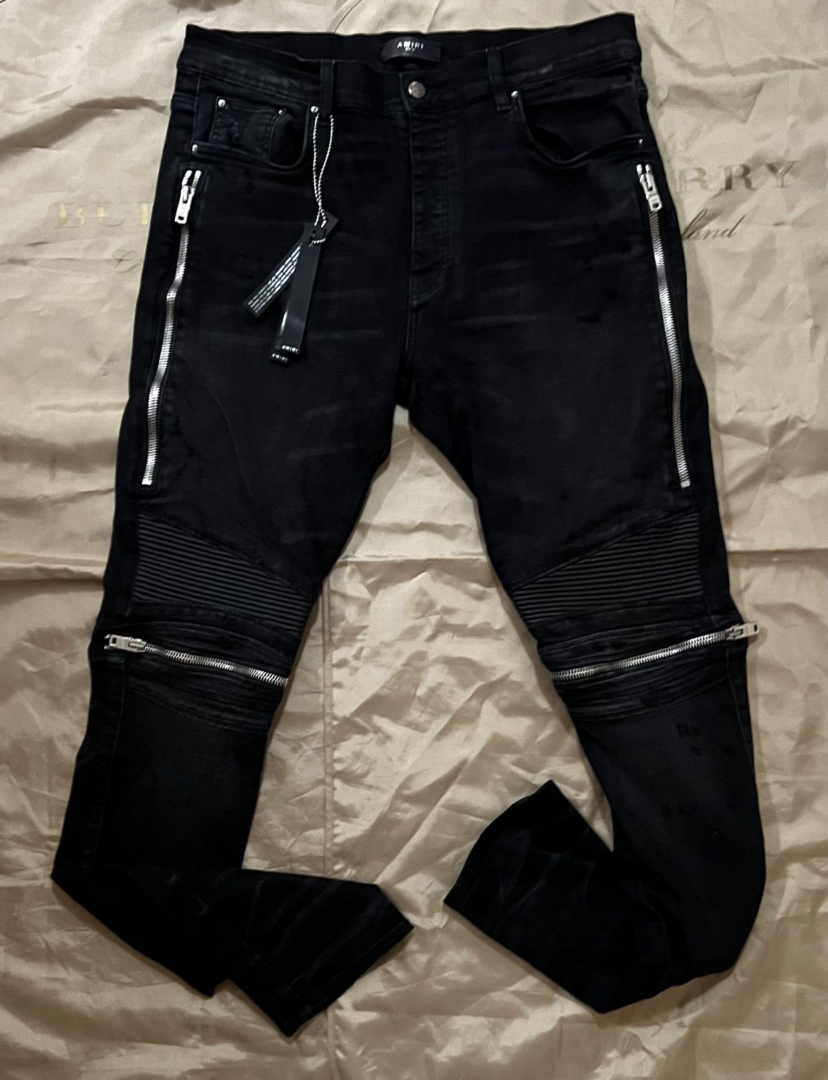 image of Amiri Mx2 High Rise Skinny Jeans 'black' Size 36 $2500, Men's