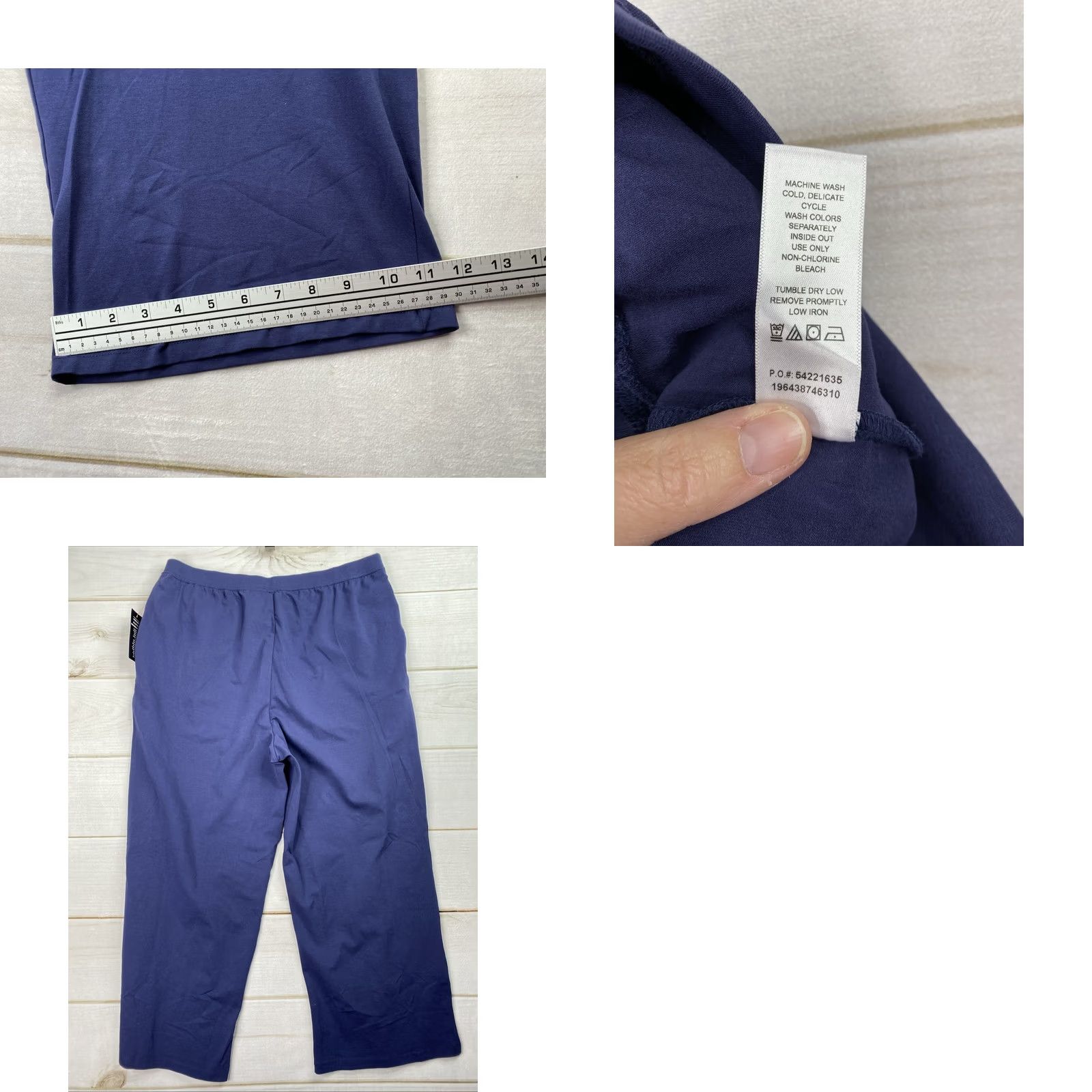 Vintage Catherines Suprema Collection Pants 1X P Blue Wide Leg Lounge Athleisure NWT Size 40" / US 18 - 8 Thumbnail