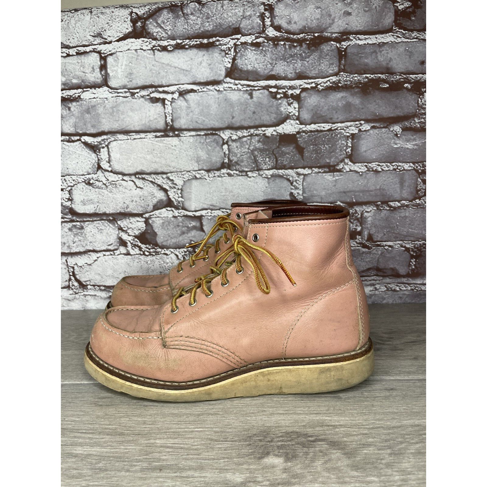 Red Wing Red Wing 3387 Rose Pink Leather Lace Up Work Boots Women's S Size US 8.5 / IT 38.5 - 5 Thumbnail