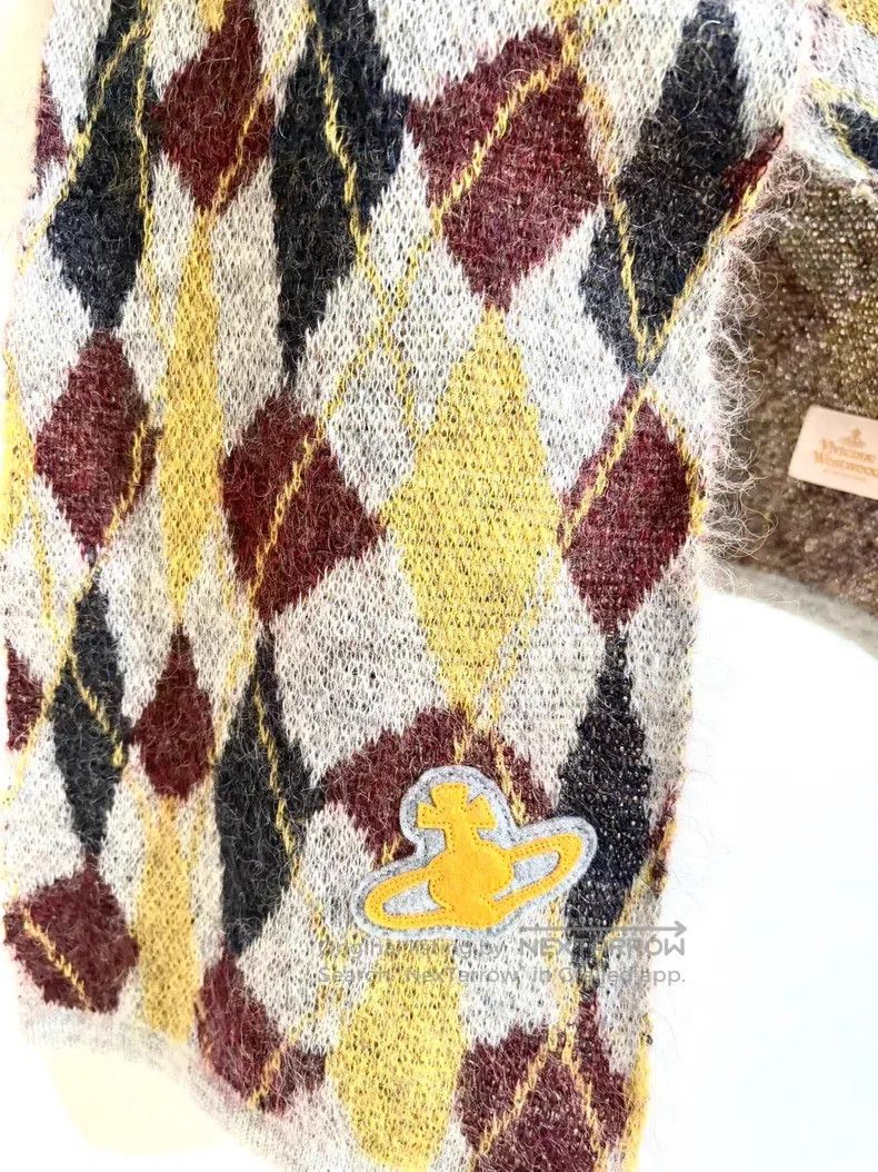Vivienne Westwood Vivienne Westwood Yellow Brown Linger Cashmere Saturn Scar Size ONE SIZE - 3 Thumbnail