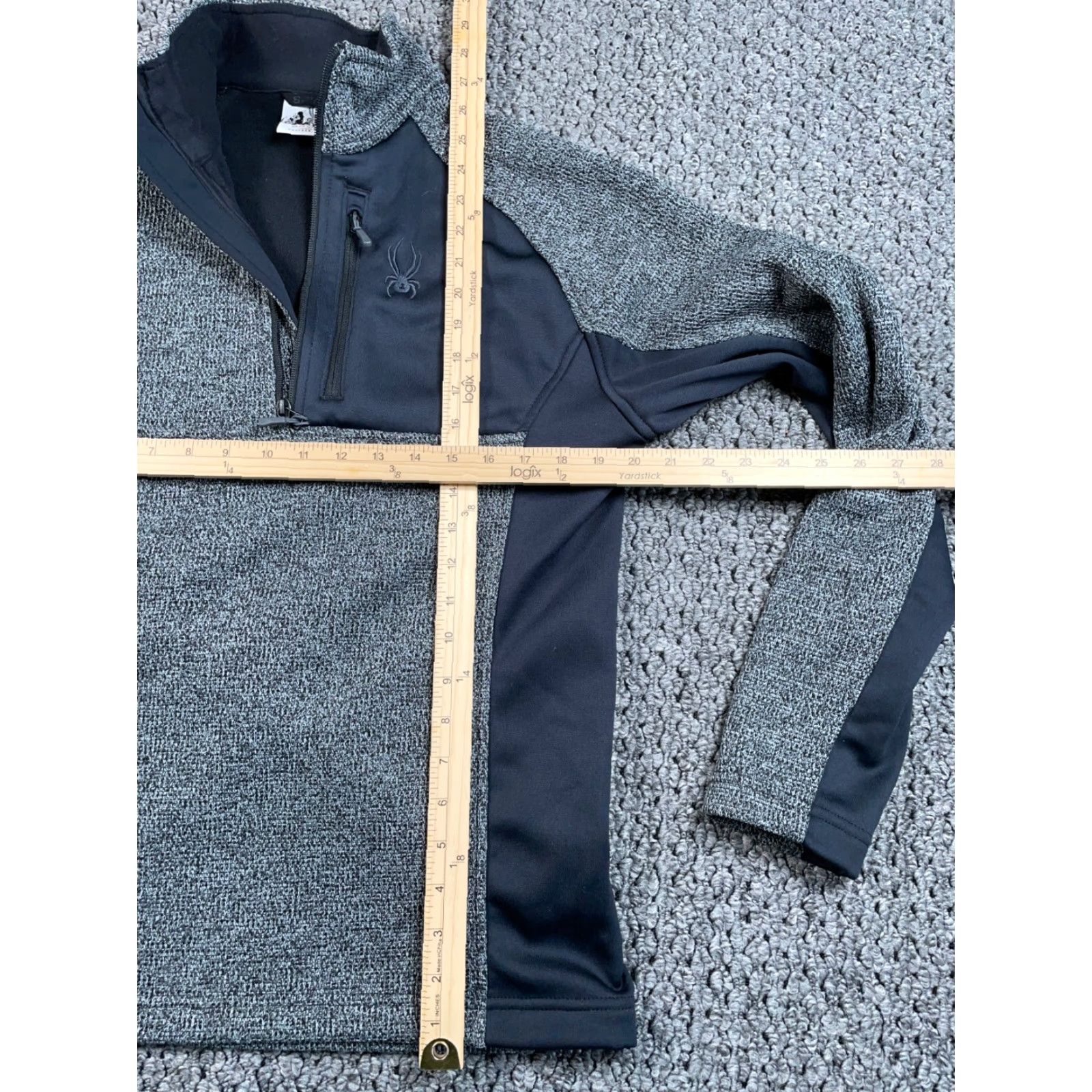 Spyder Spyder 1/4 Zip Marble Pullover Jacket Adult Medium Gray Black Mock Neck Ski Outdoors Size US M / EU 48-50 / 2 - 6 Thumbnail