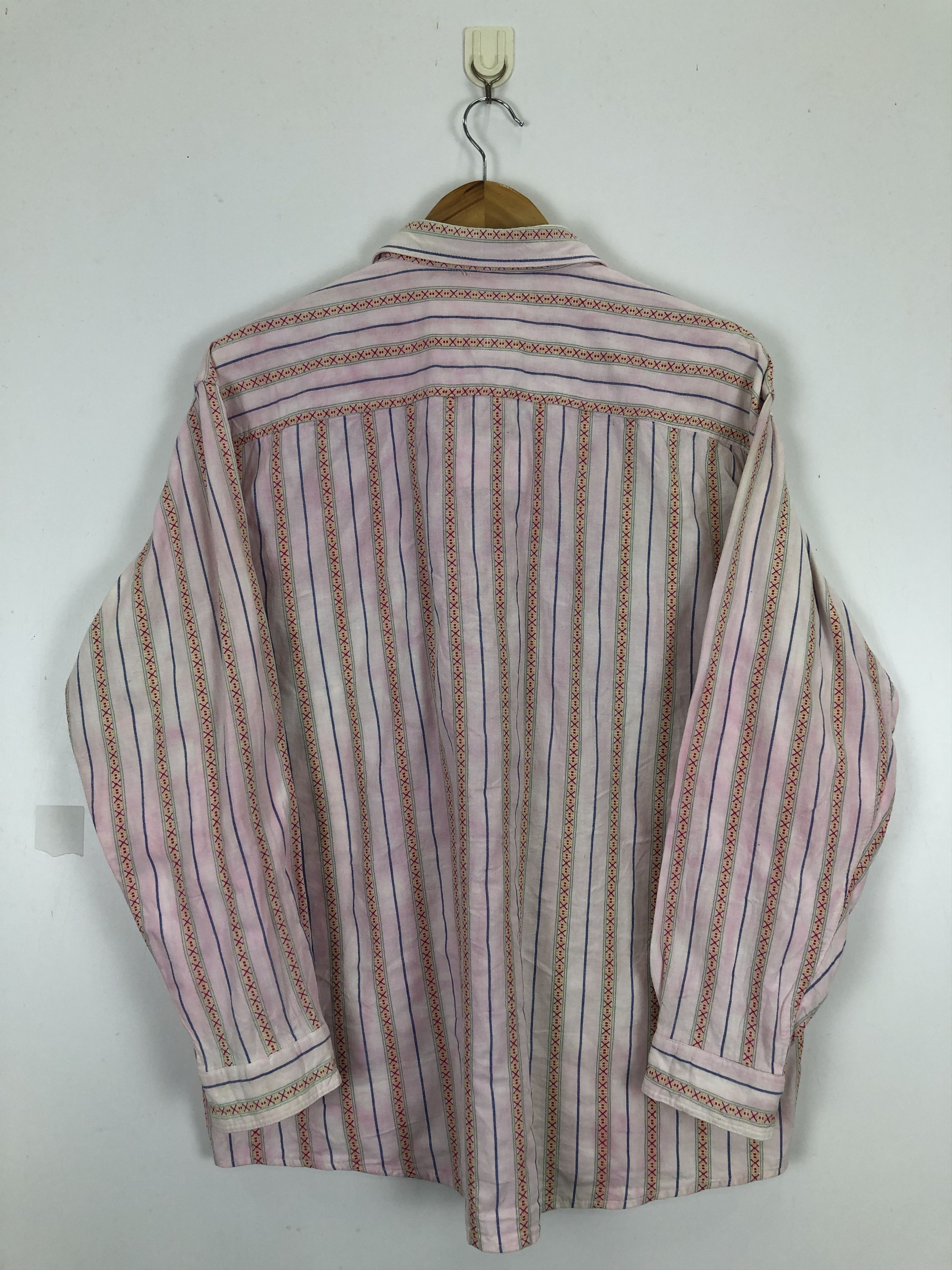 Japanese Brand × Vintage Vintage 70s Red Striped Western Shirt TA0447 Size US XL / EU 56 / 4 - 3 Thumbnail