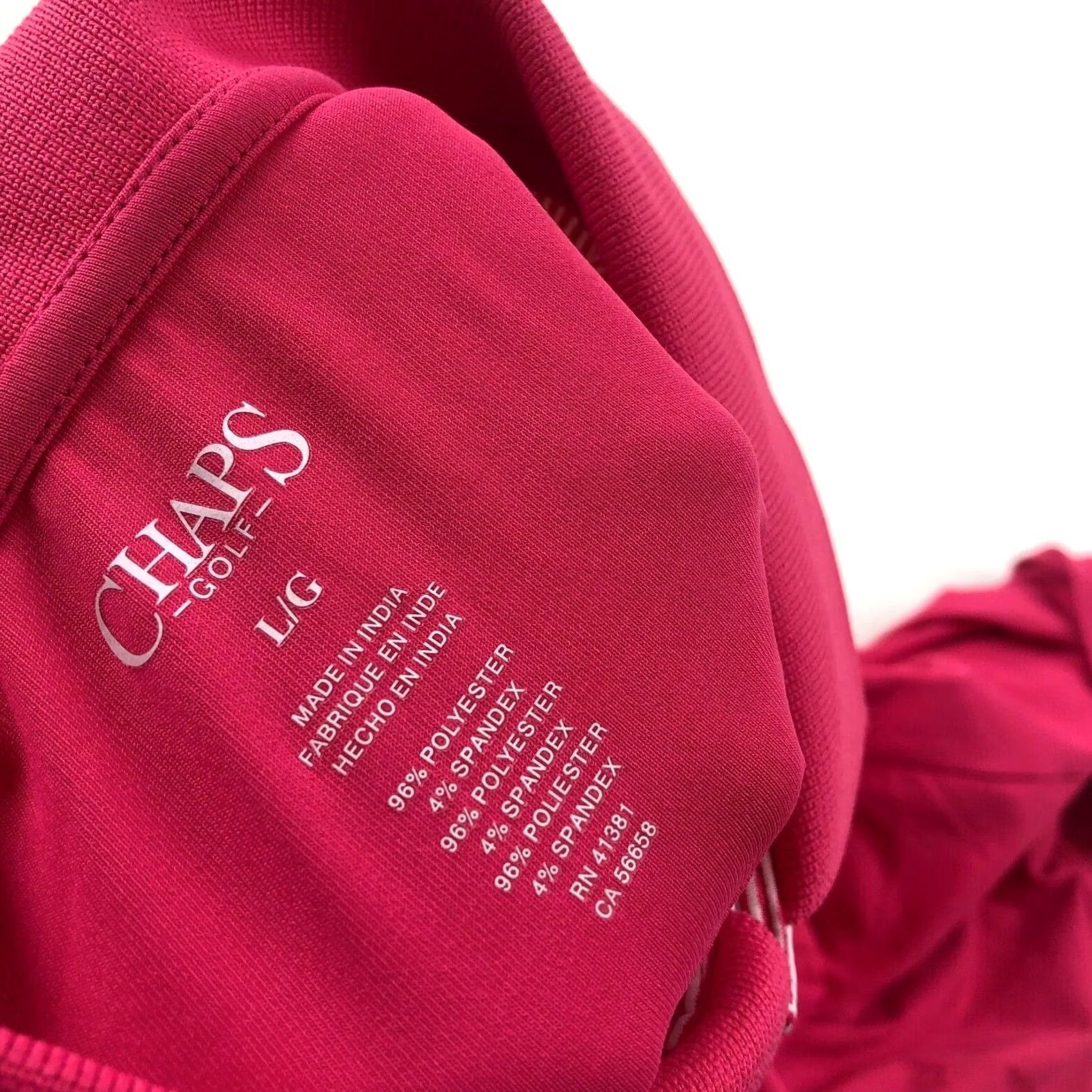 Chaps Chaps Golf Shirt Large Pink Mens Golf Short Sleeve Button Polo Size US L / EU 52-54 / 3 - 7 Thumbnail