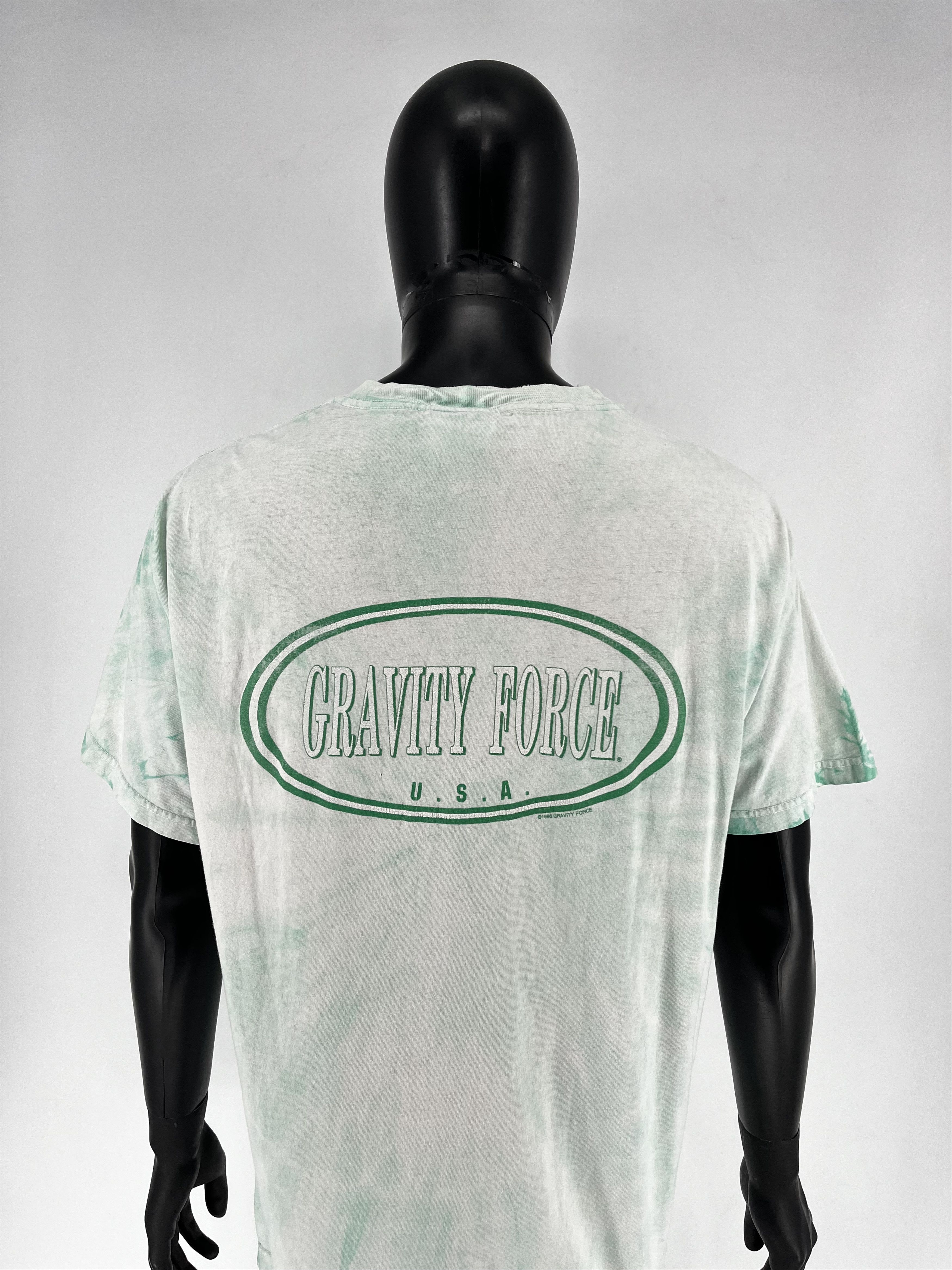 Vintage Vintage 90s Gravity Force Big Logo Full Print Tie-Dye Shirt Size US L / EU 52-54 / 3 - 12 Thumbnail