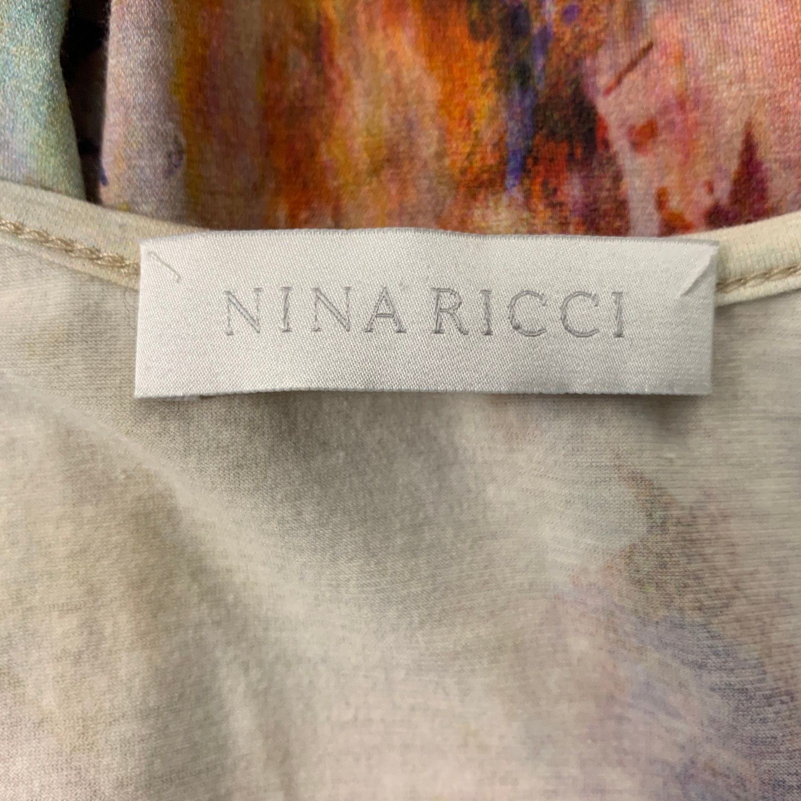 Nina Ricci 8 Pink Multicolour Cotton & Elastane Tie Dye Blouse Size M / US 6-8 / IT 42-44 - 4 Thumbnail