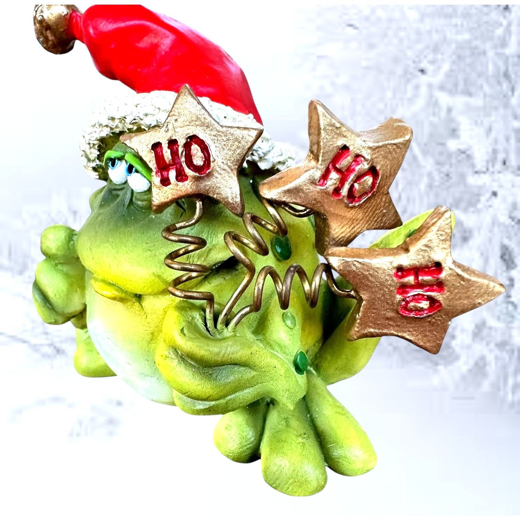 Other Vintage Russ Christmas Douglas Frog Figurine Ho Ho Ho Santa Size ONE SIZE - 2 Thumbnail