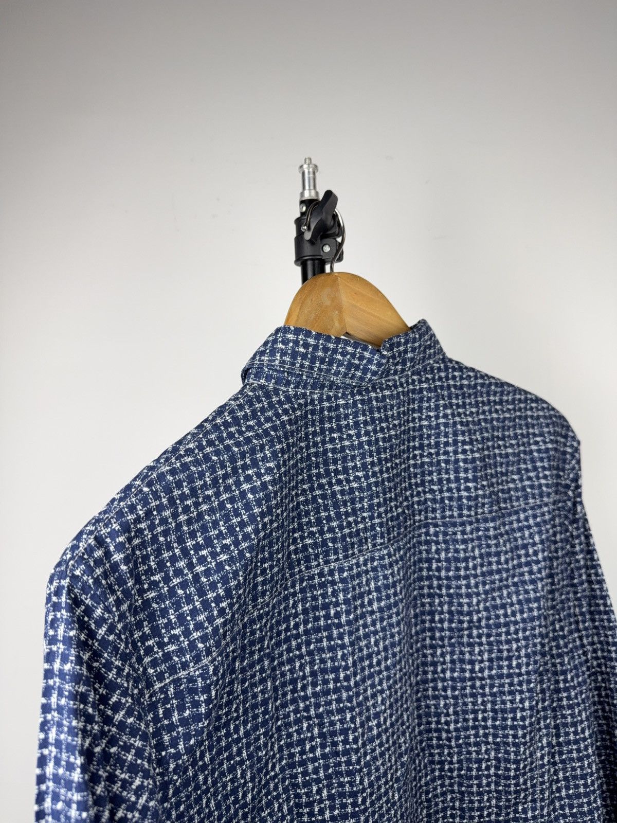 Armani Luxury Armani Jeans AJ SlimTextured Blue Button Up Shirt Size US M / EU 48-50 / 2 - 11 Thumbnail
