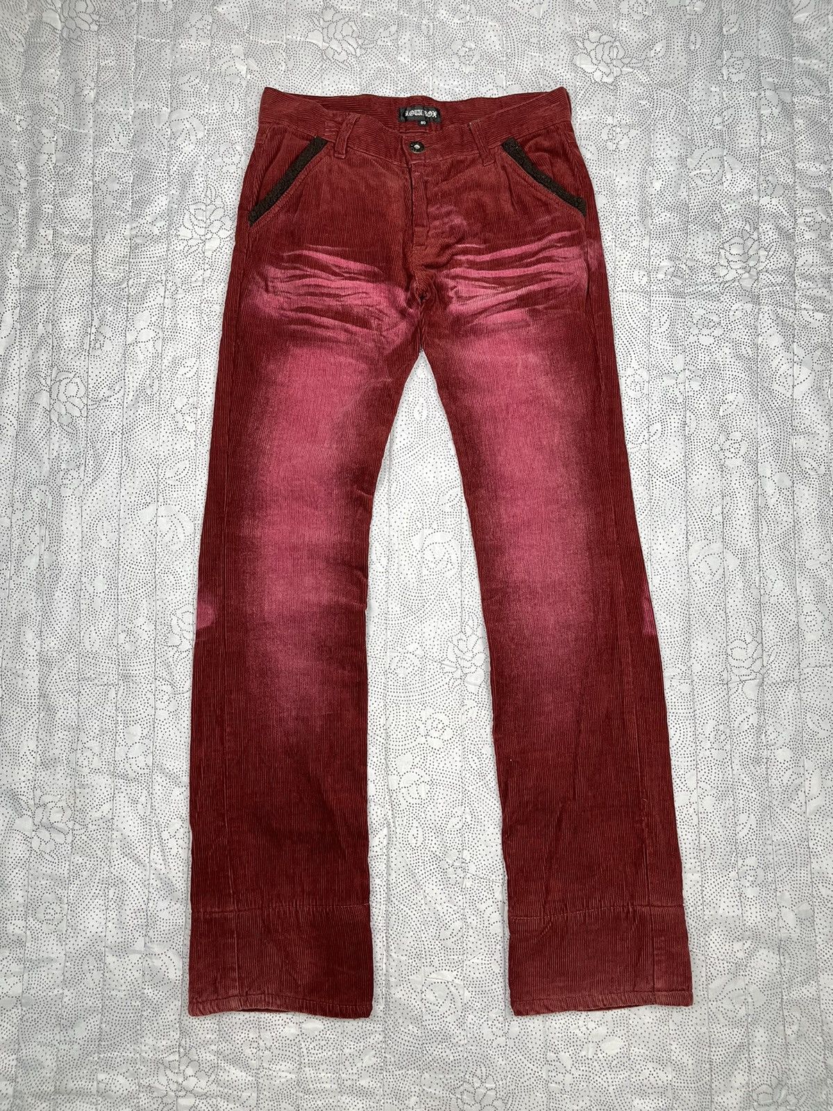 LOWBOX Distressed Corduroy Pants Lowbox Japanese Brand Size US 30 / EU 46 - 3 Thumbnail