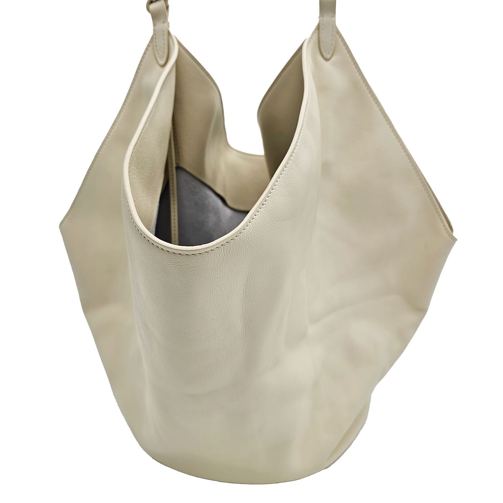 KHAITE KHAITE Lotus Large Tote Ivory Smooth Calfskin Leather Size ONE SIZE - 3 Thumbnail