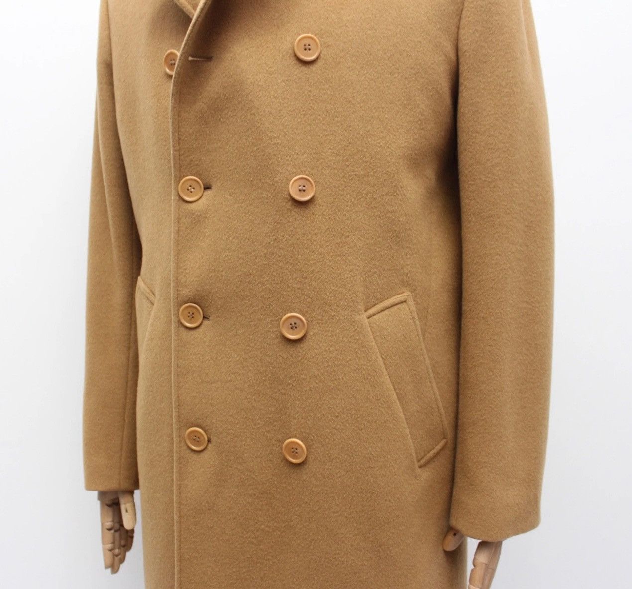 Helmut Lang HELMUT LANG Camel Wool ARCHIVE Long Double Breasted Coat 52 Size US L / EU 52-54 / 3 - 4 Thumbnail