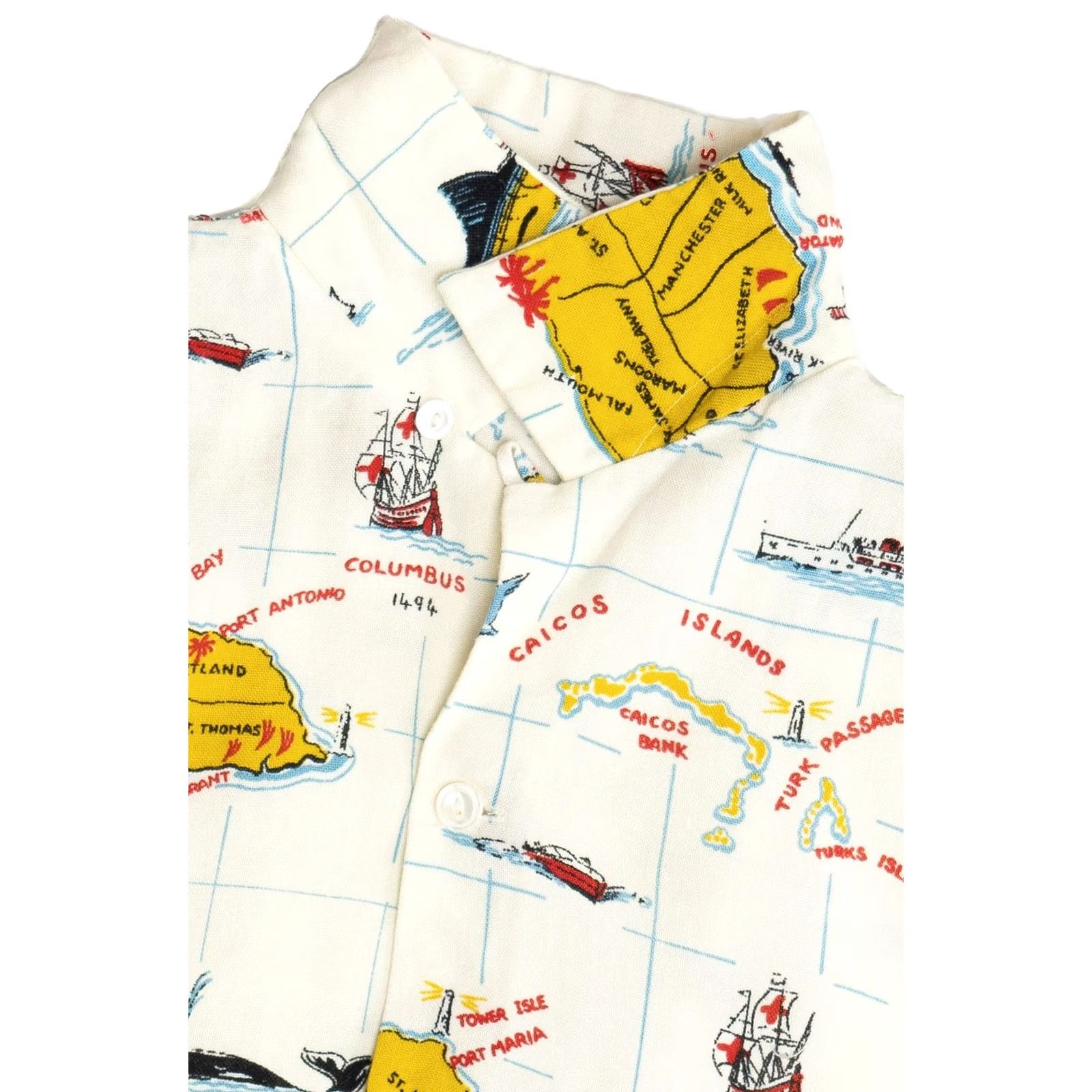 Nautica Rare Vintage Hawaiian Shirt Loop Issa's Jamaica Nautical Map 2XL White Mens Shirt Size US XXL / EU 58 / 5 - 3 Thumbnail