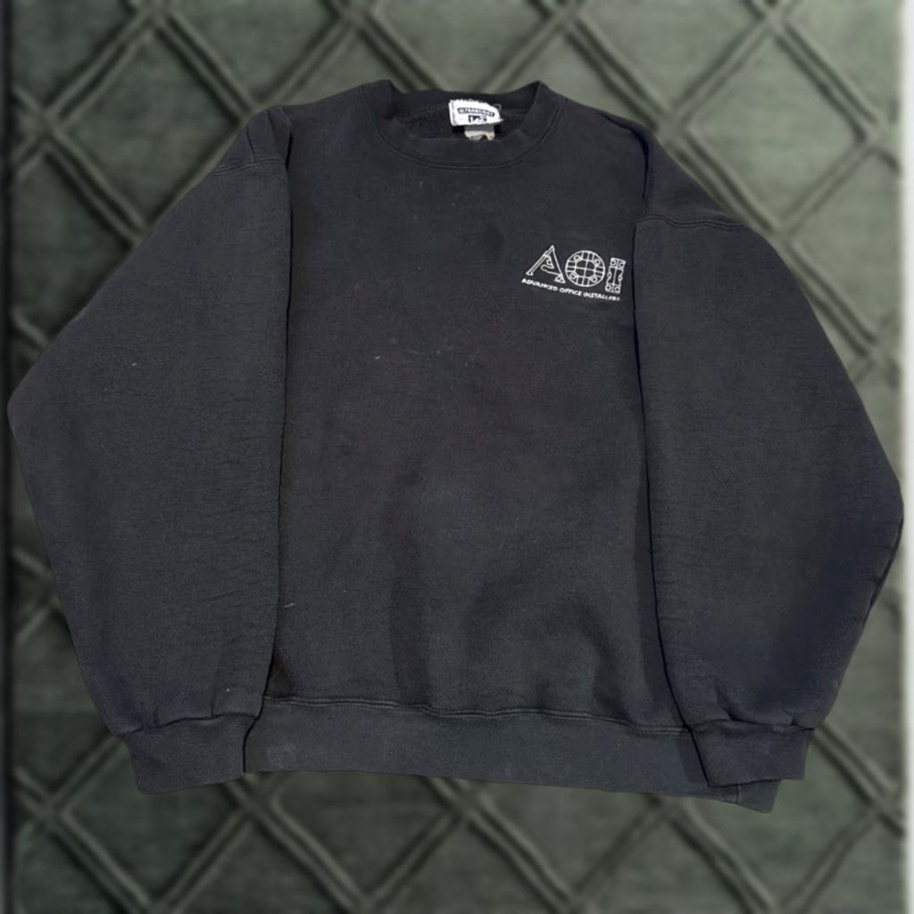 Lee VINTAGE 90s AOI Advanced Office Installer Lee Heavyweight Crewneck Sweatshirt Shirt Mens L Black Size US L / EU 52-54 / 3 - 1 Thumbnail